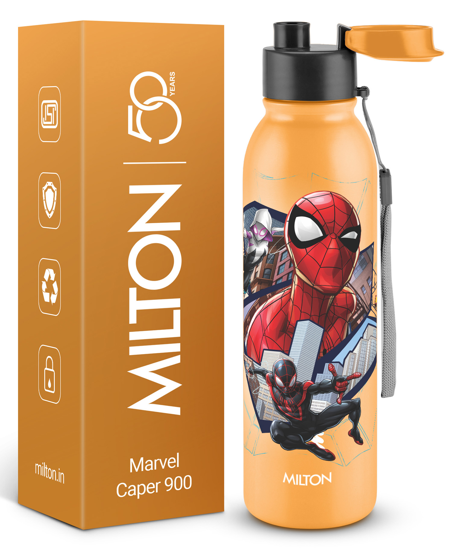 Milton Marvel 870 ml Caper Stainless Steel Water Bottle with Leak Proof Lid- Orange-image-24