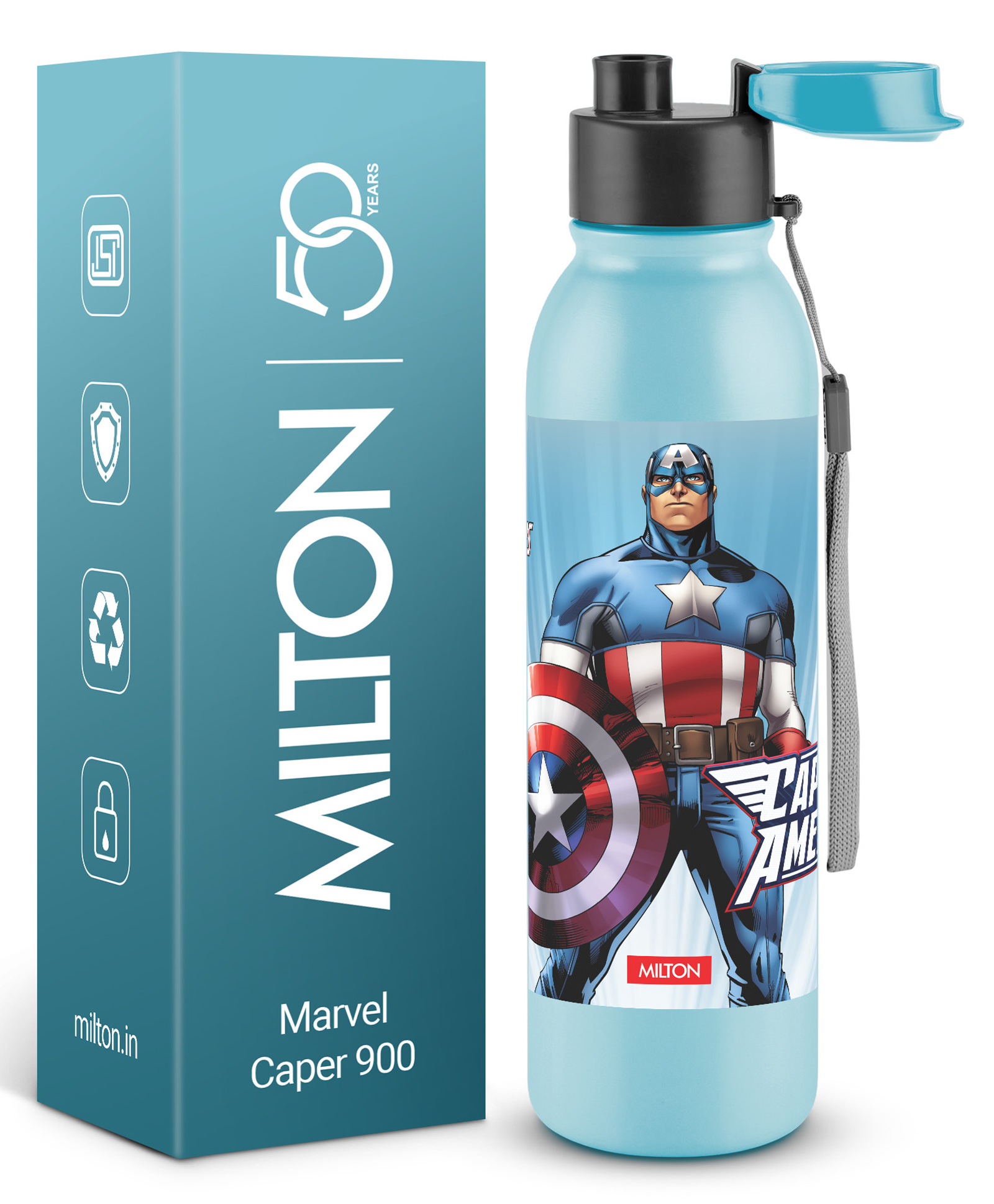 MILTON Marvel 870 ml Caper Stainless Steel Water Bottle Leak Proof Lid - Sky Blue-image-25