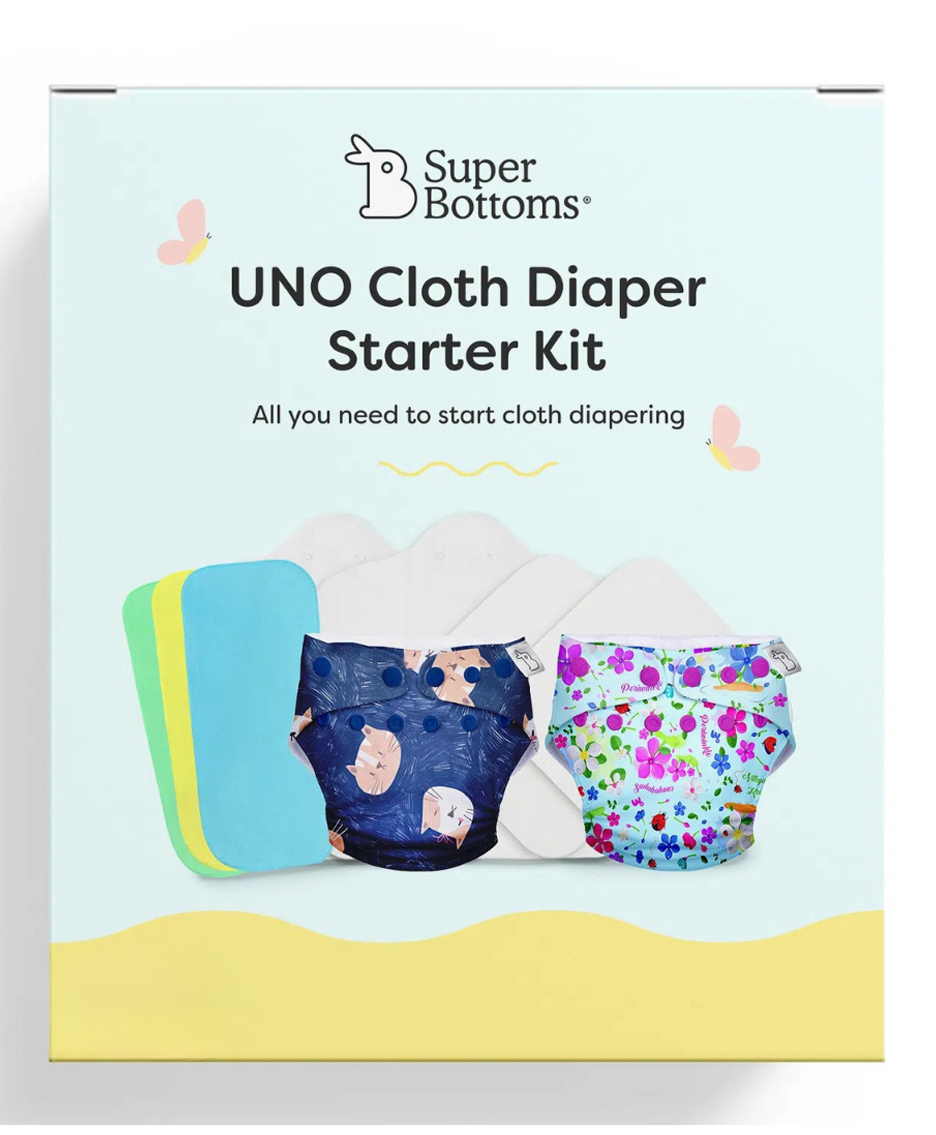 SuperBottoms Freesize UNO Cloth Diaper Trial Kit with 2 Freesize UNO, 2 booster pads & 3 Reusable liners for babies | 3M to 3Y-image-14