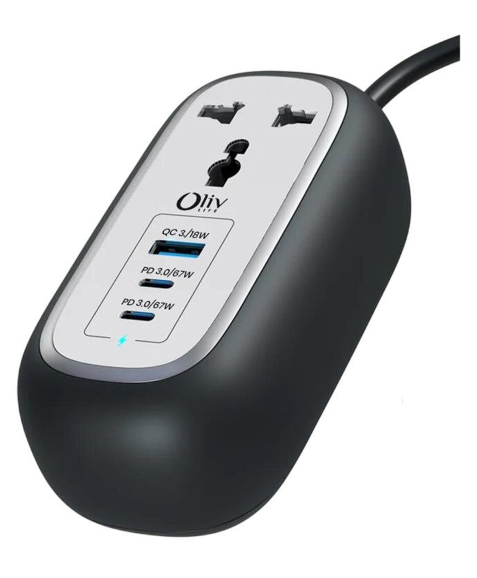 OlivLife POWERCORE 4 Socket Extension Boards (Black, 1 m, With USB Port), black-picture-19