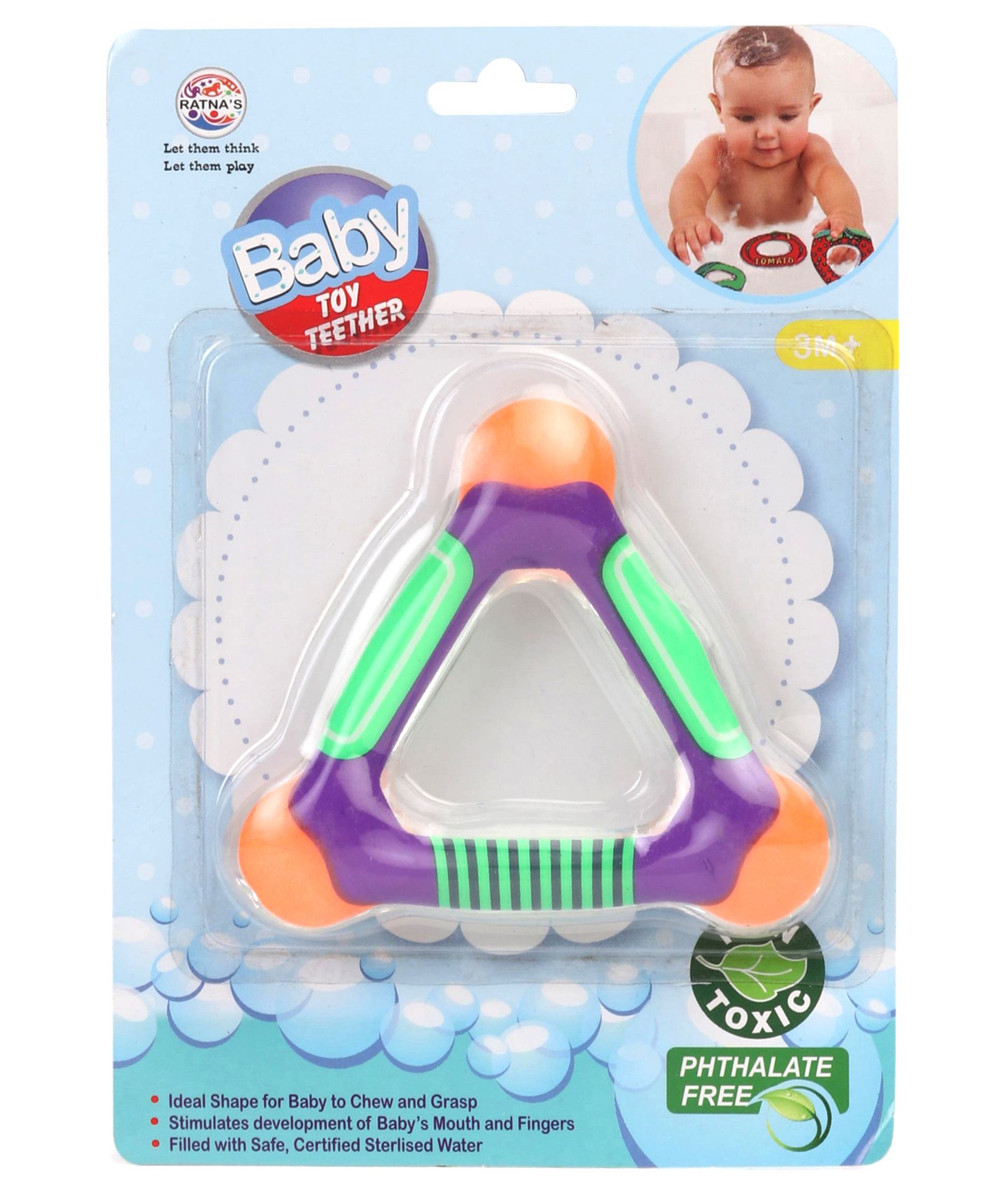 Ratnas Triangle Shaped Water Filled Teether (Color May Vary)-image-23