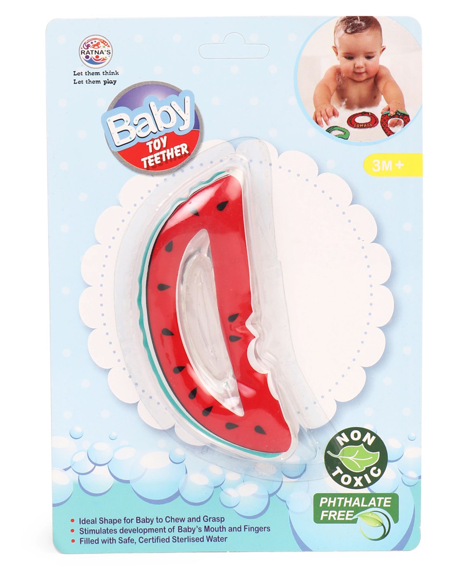 Ratnas Watermelon Shape Water Filled Teether - Red-picture-13