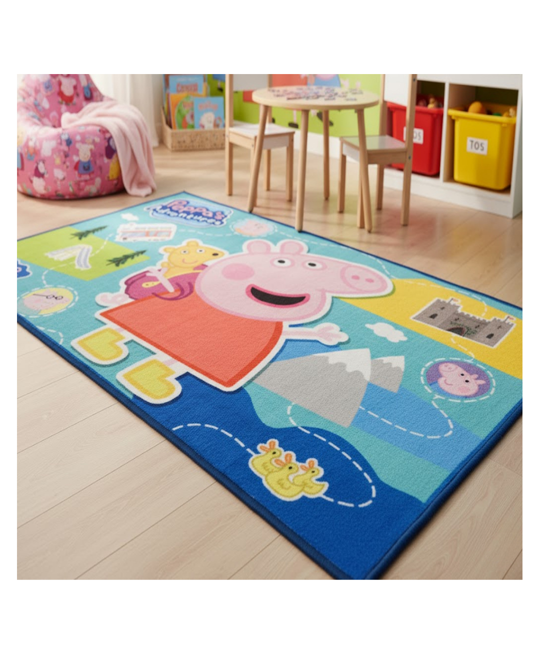 Athom Living Peppa's Adventures Kids Carpet, 3x5 ft | Anti-Skid Backing | Perfect for Kids Bedroom and Playroom-picture-20