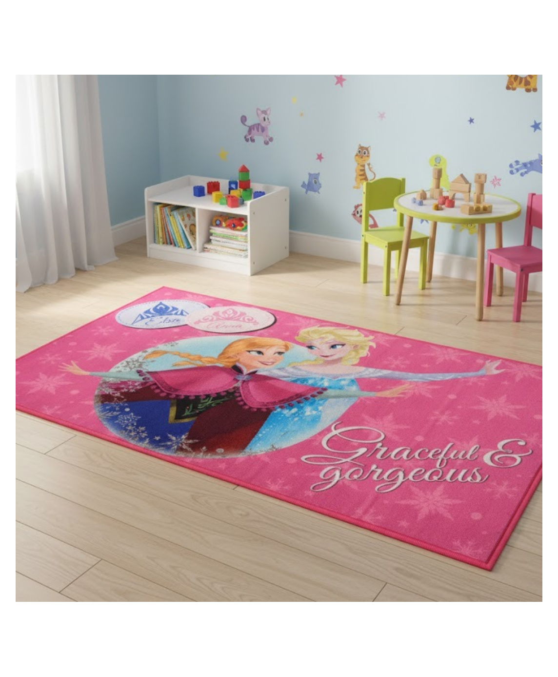Athom Living Disney Frozen Sisters (Graceful & Gorgeous) Kids Carpet, 3x5 ft | Anti-Skid Backing | Perfect for Kids Bedroom and Playroom-picture-15