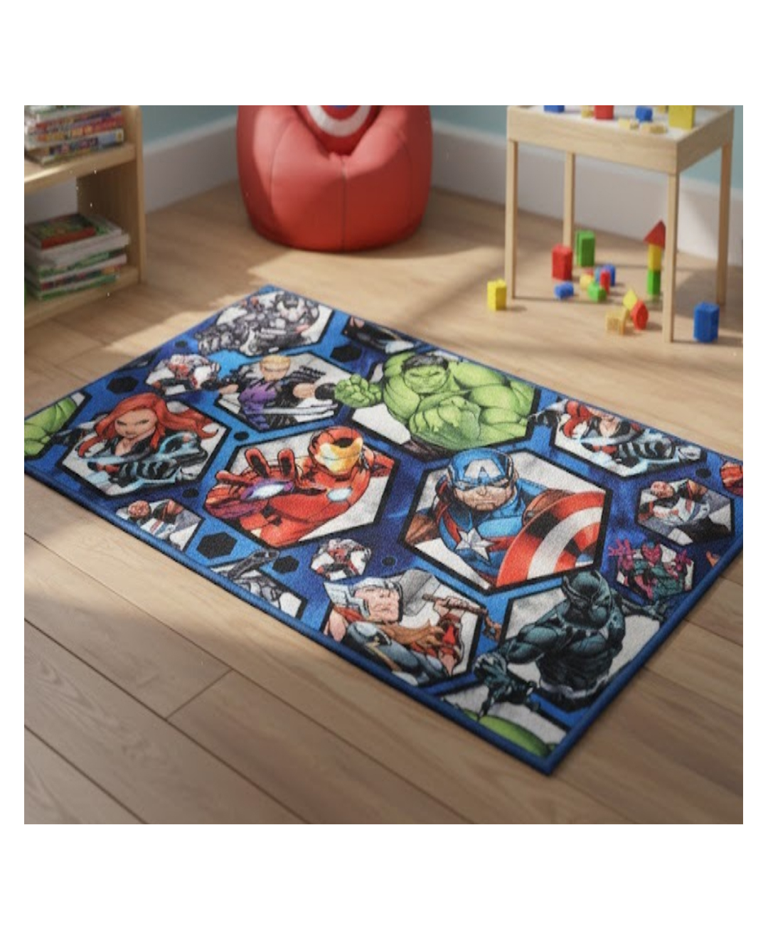 Athom Living Marvel Avengers & Hulk Carpet, 3x5 ft | Anti-Skid Backing | Perfect for Kids Bedroom and Playroom-picture-23