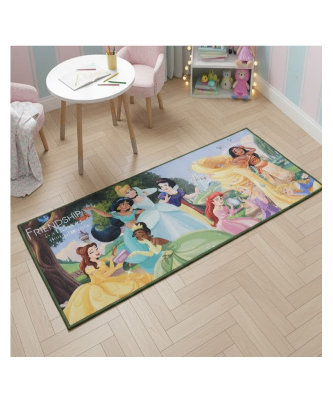 Athom Living Disney Princess Friends Runner Carpet, 2x4.5 ft, Anti-Skid Backing, Perfect for Kids Bedroom and Playroom-picture-22