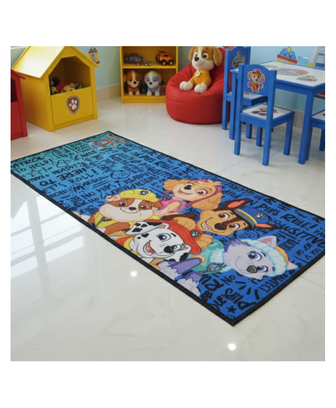 Athom Living Paw Patrol (Blue) Runner Carpet, 2x4.5 ft, Anti-Skid Backing, Perfect for Kids Bedroom and Playroom-picture-12