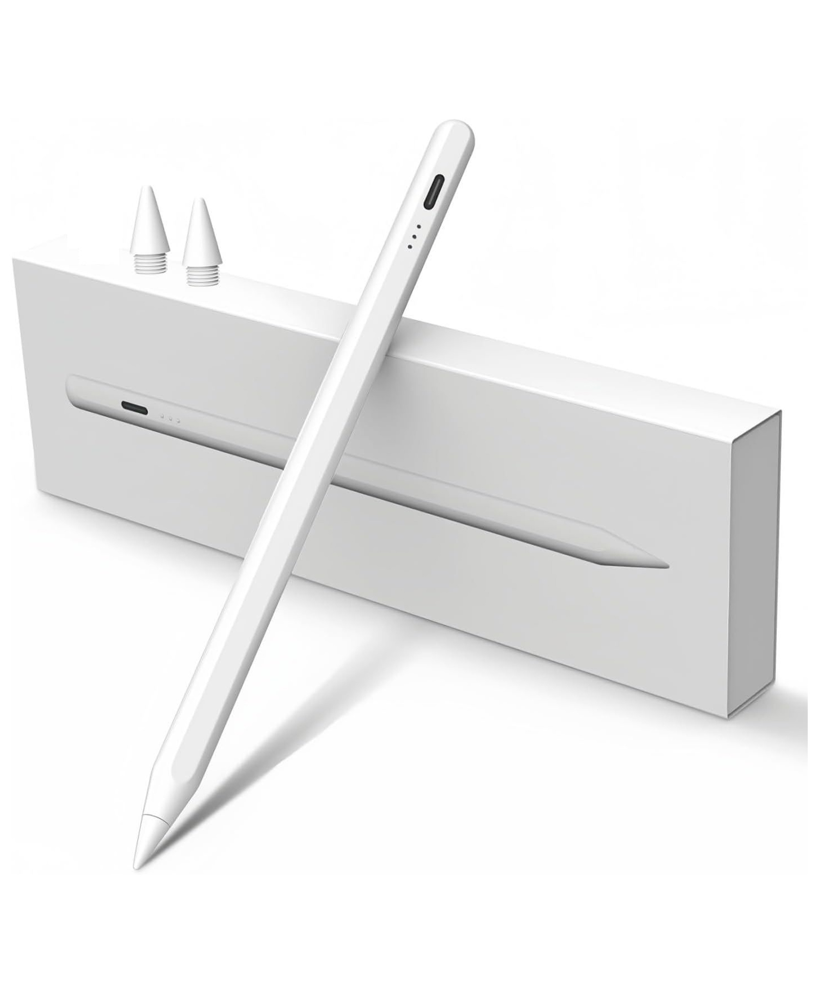Ausha Stylus Pencil Compatible with iPad with Palm Rejection Magnetic Design, Tilt Sensitivity, Two Replacement nibs & Long Battery Life Touch Stylus Pen, White-picture-13