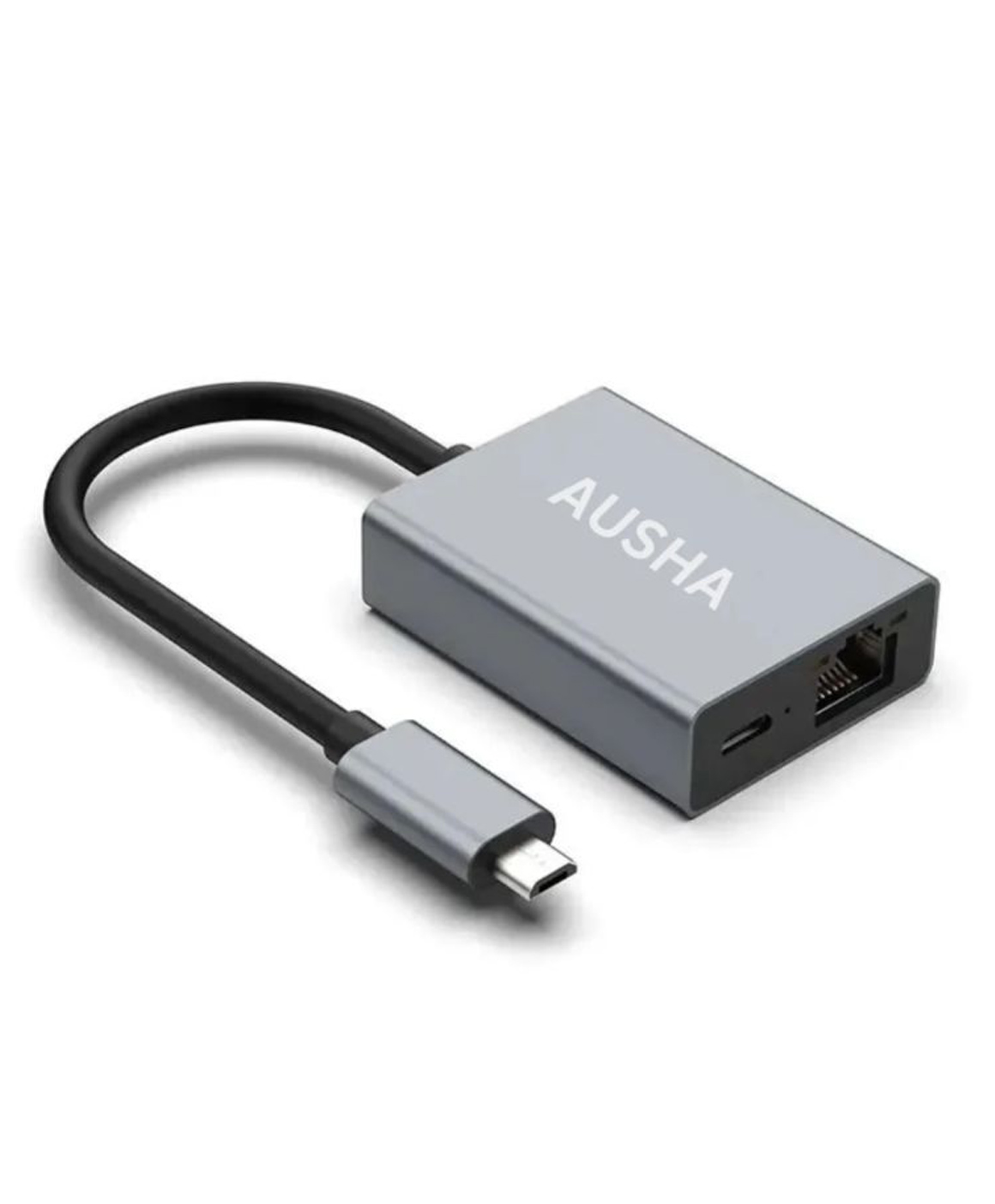 Ausha USB Type-C to 2.5G Ethernet Adapter & 100W PD | 2-in-1 Type C to RJ45 LAN 10/100/1000/2500 Mbps Port + USB-C Charging Hub | Compatible with macOS, Windows, Android, iOS, Grey-picture-3