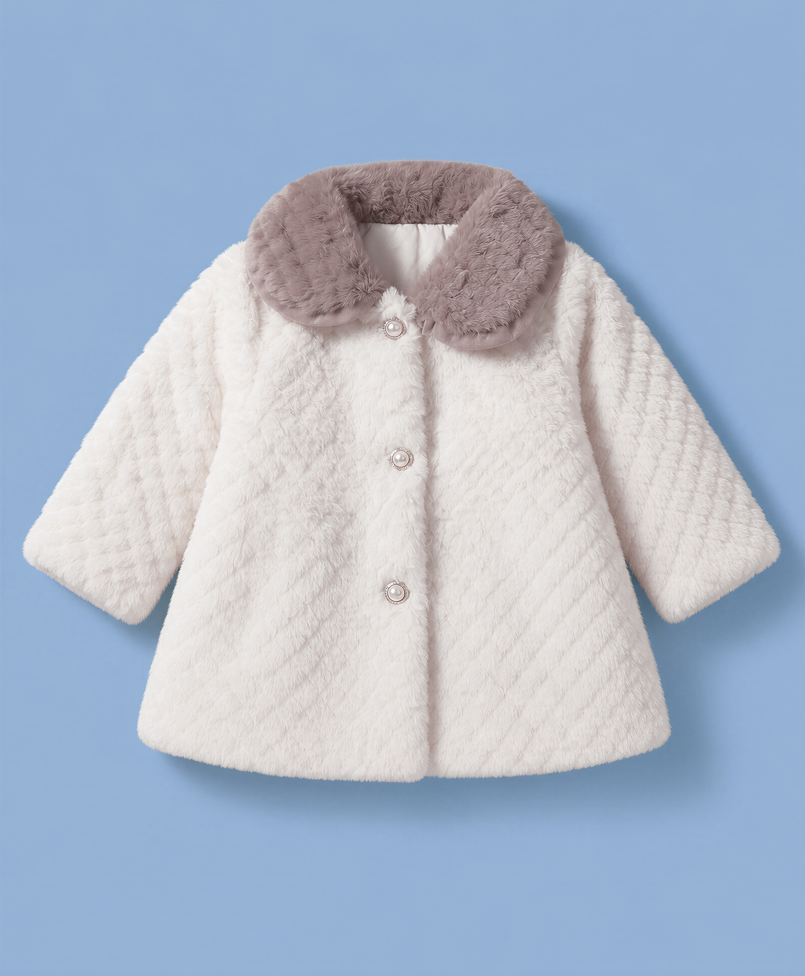 Babyhug Woven Jacket with Full Sleeves and Fur Collar - White-image-6