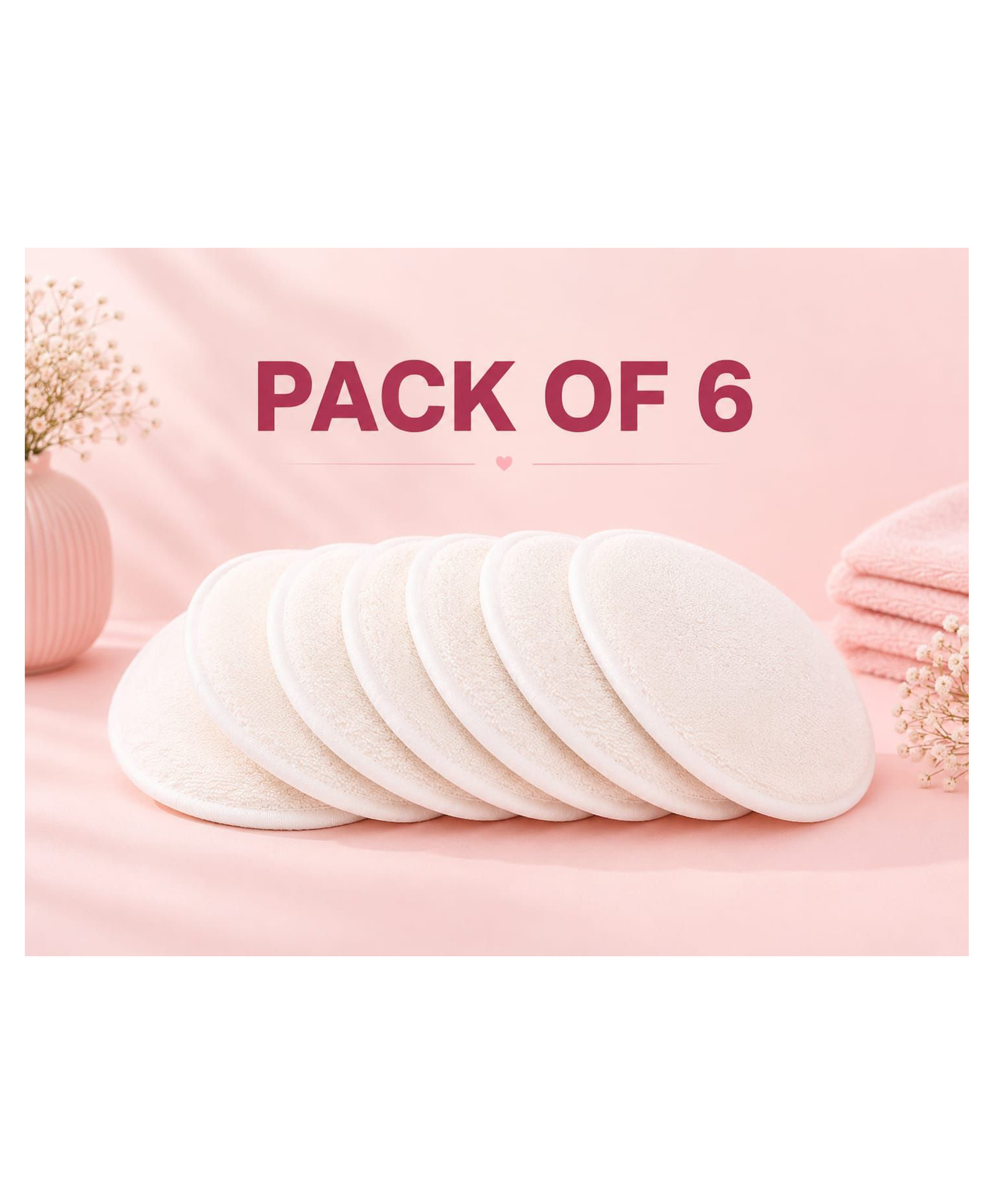 Kritiu Washable Maternity Nursing Breast Pads, 6 Pcs, Reusable Leak,Proof,Brown-picture-5