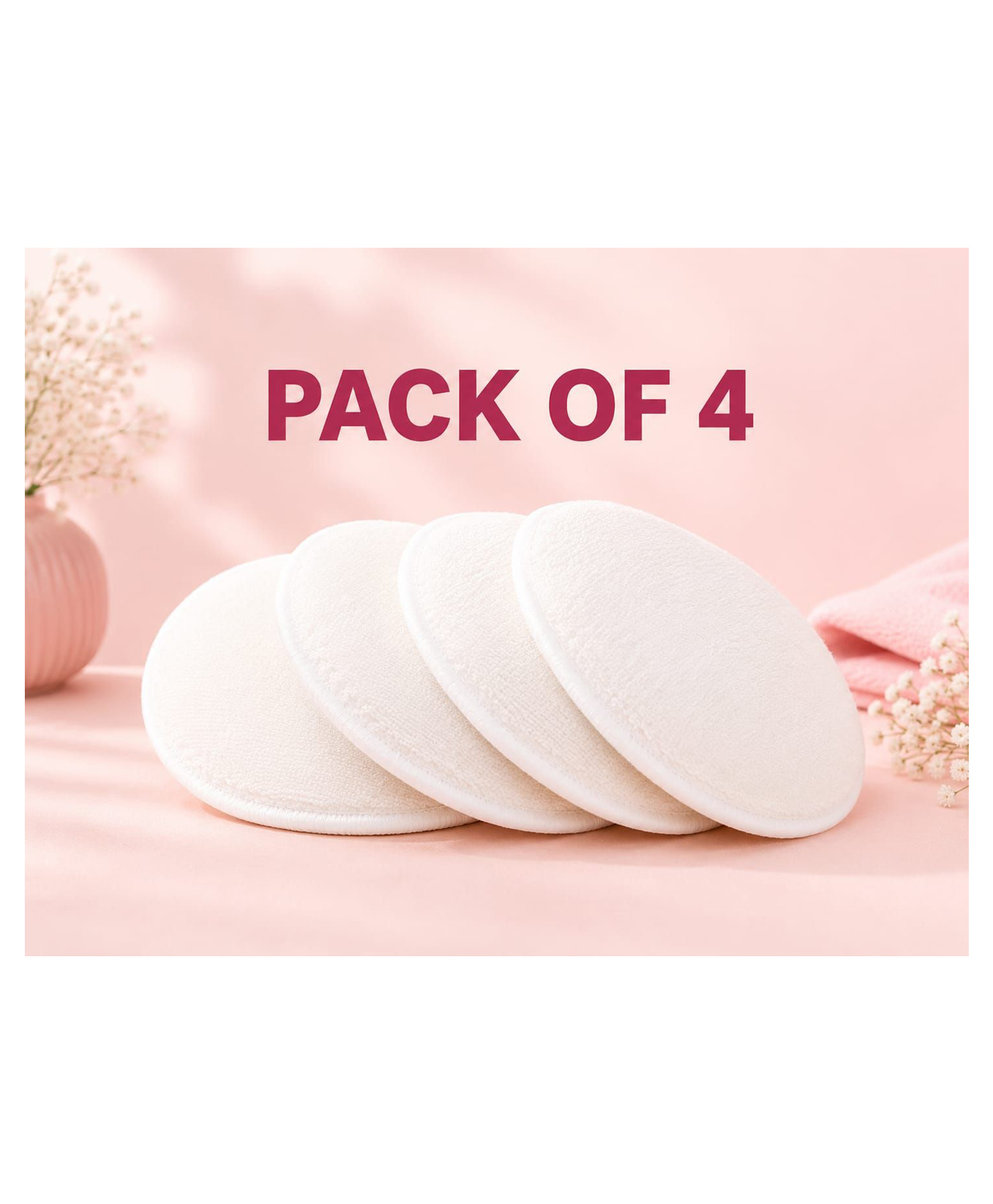 Kritiu Washable Maternity Nursing Breast Pads, 4 Pcs, Reusable Leak,Proof, Brown-picture-3