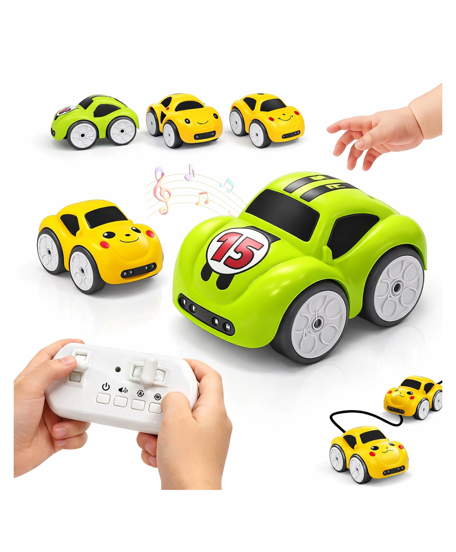 Elecart Rechargeable Smart Sensor Mini RC Car for Kids | Magic Induction Line Following Toy with 2.4GHz Remote Control, LED Lights, Music & Pull-Back Action | Educational STEM Racing Toy Gift for Kids-image-27