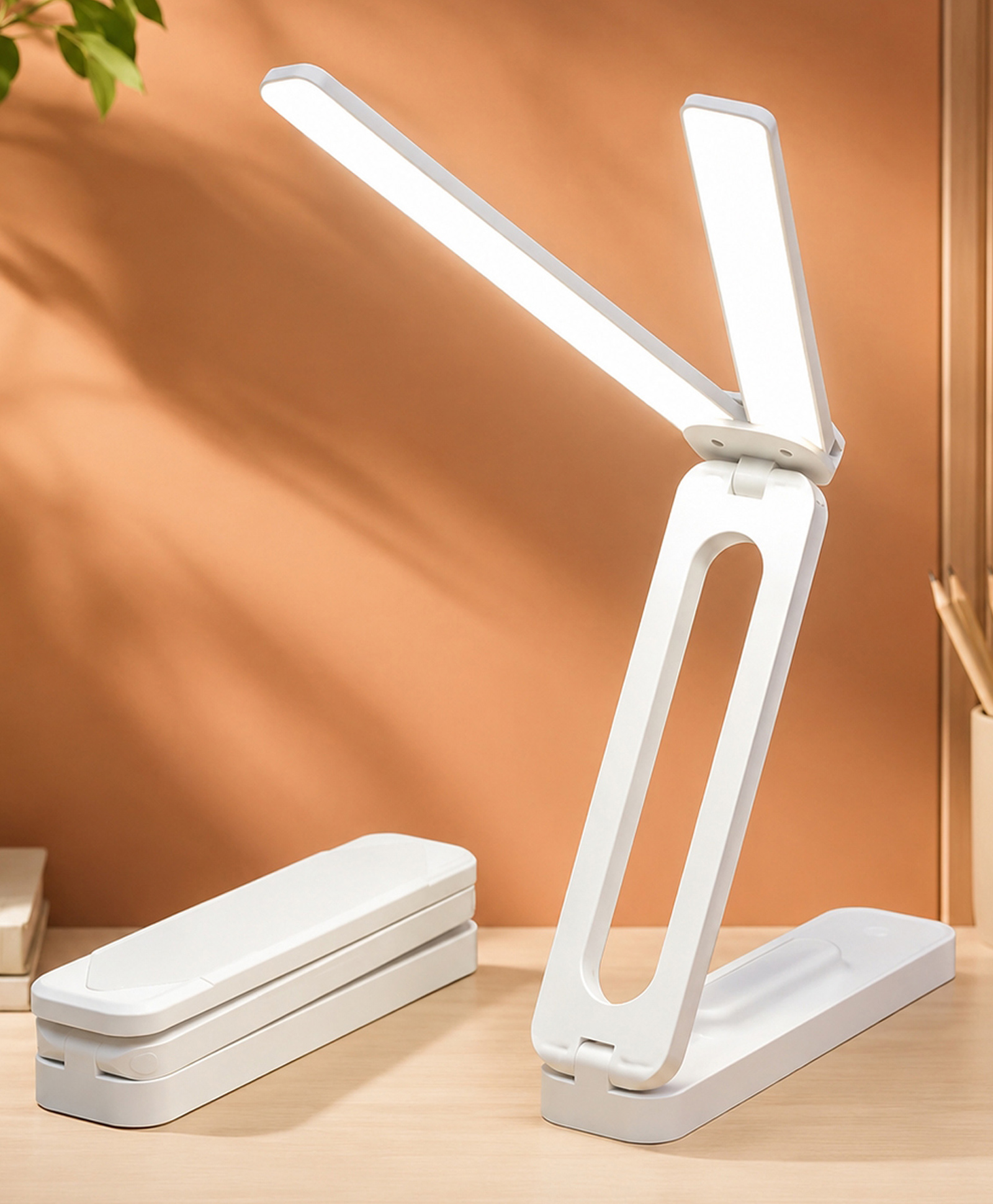 Elecart LED Desk Lamp with Double Head Foldable Table Lamp with 3 Color Temperature Modes, Stepless Dimmable Brightness, Eye-Caring Flicker-Free Reading Light for Home, Office & Study-image-3