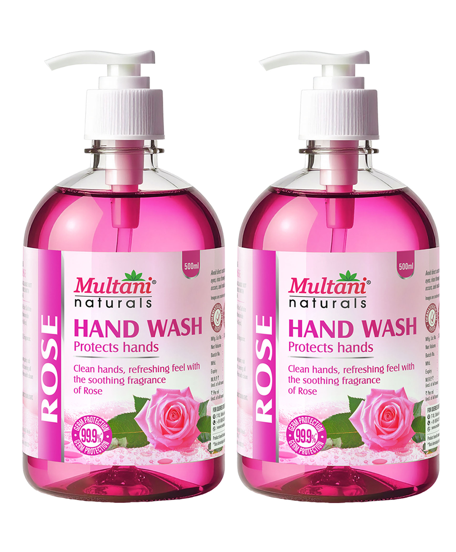 Multani Naturals Rose Hand Wash For Kids & Adult With Natural Ingredients & 99.9% Germ Protection | 500ml Each - Pack of 2-picture-19