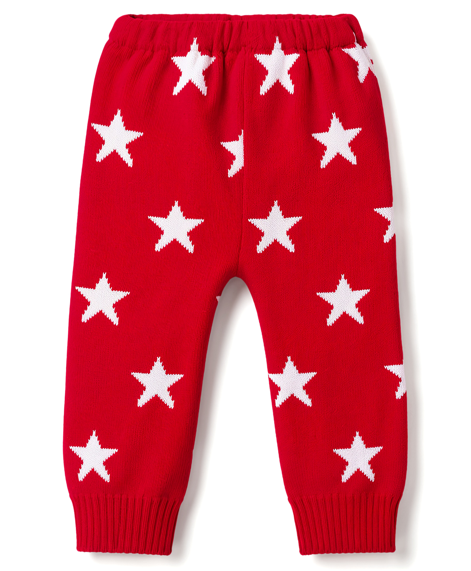 Babyhug Knitted Full Length Star Designed Fleece Pant - Red-picture-10