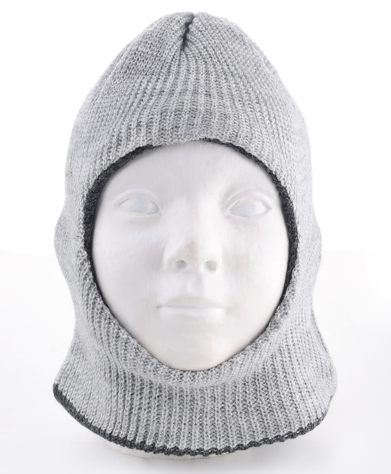 Babyhug Knit Solid Reversible Monkey Cap Light & Dark Grey - Diameter 11 cm-image-19