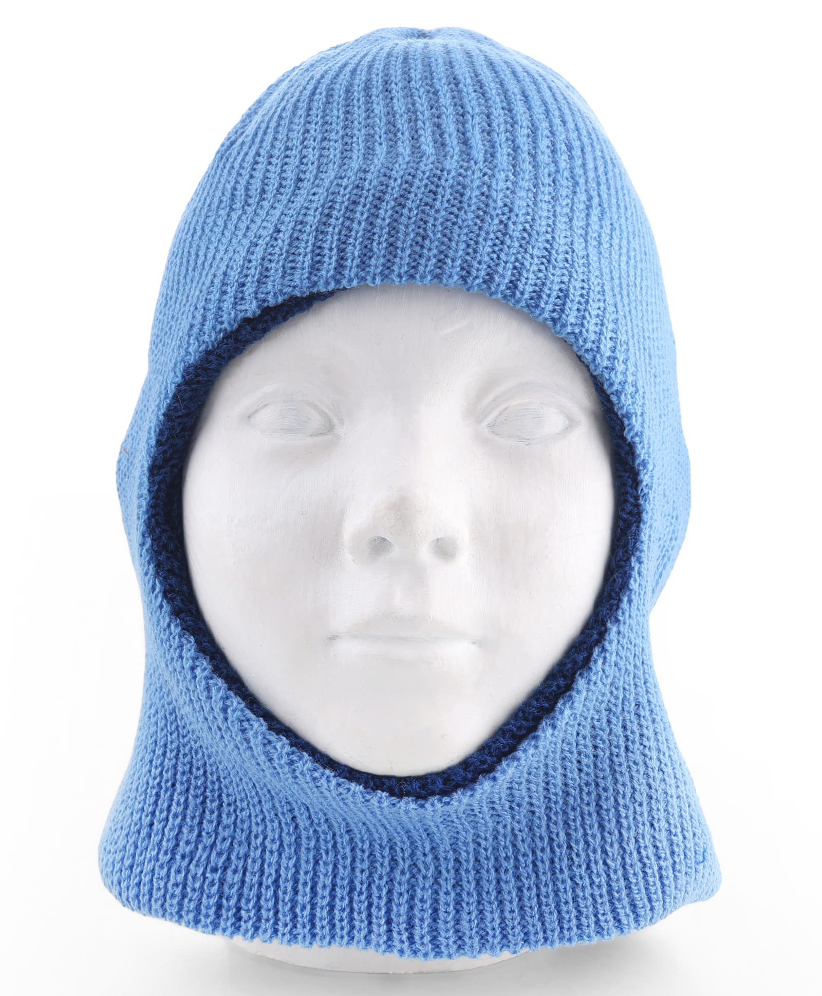 Babyhug Knit Solid Reversible Monkey Cap Blue - Diameter 11 cm-image-38