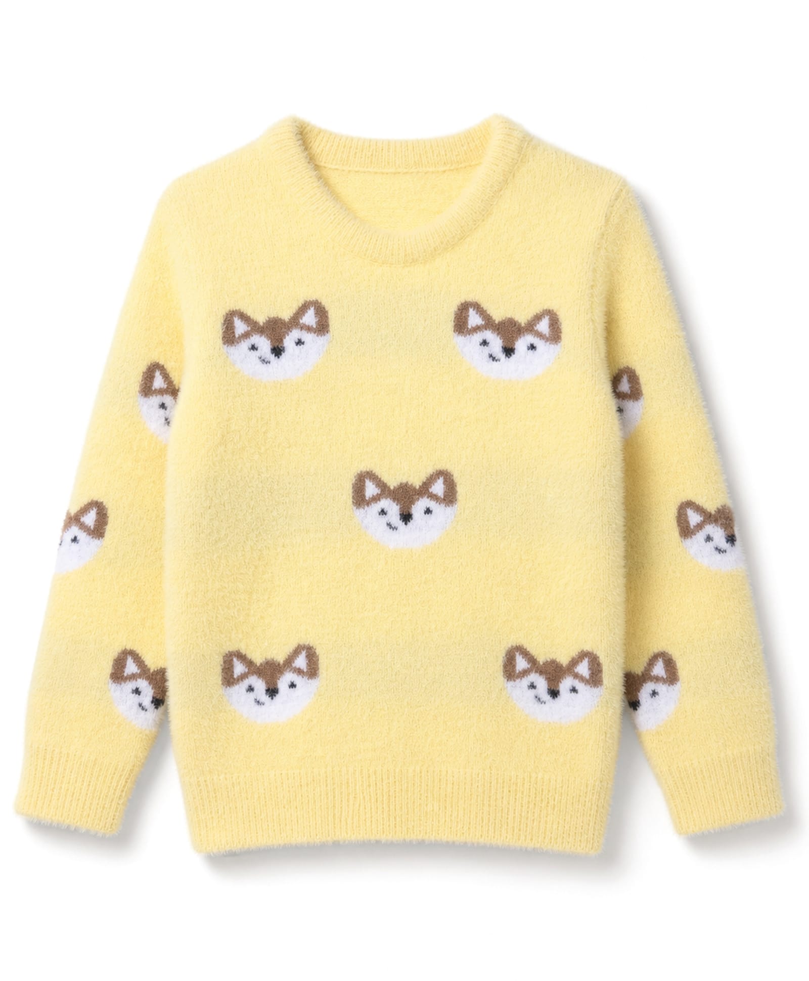 Babyhug Knit Full Sleeves Pullover with Fox Design - Yellow-picture-23