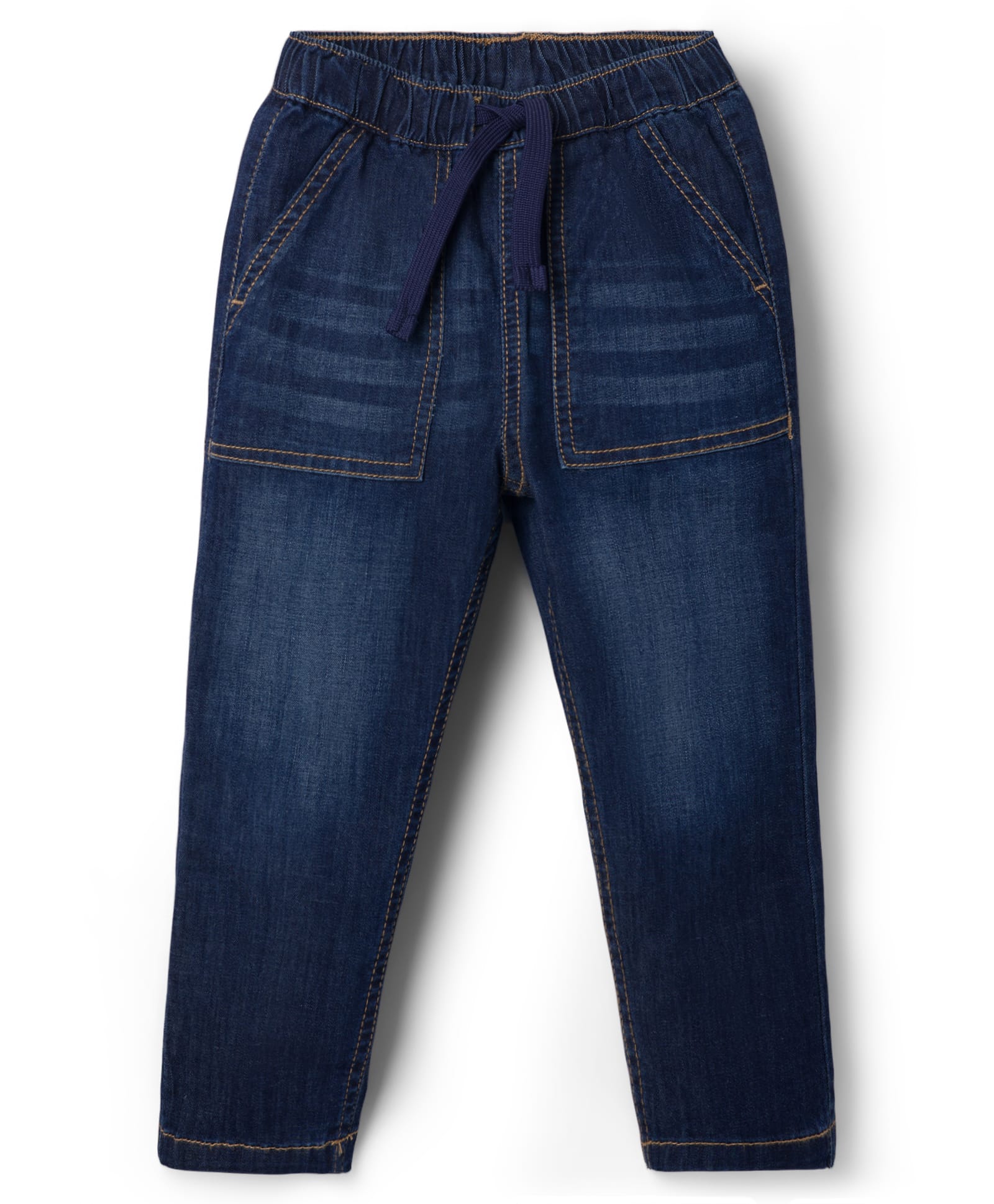 Bonfino Woven Full Length Solid Color Jeans - Navy Blue-picture-20