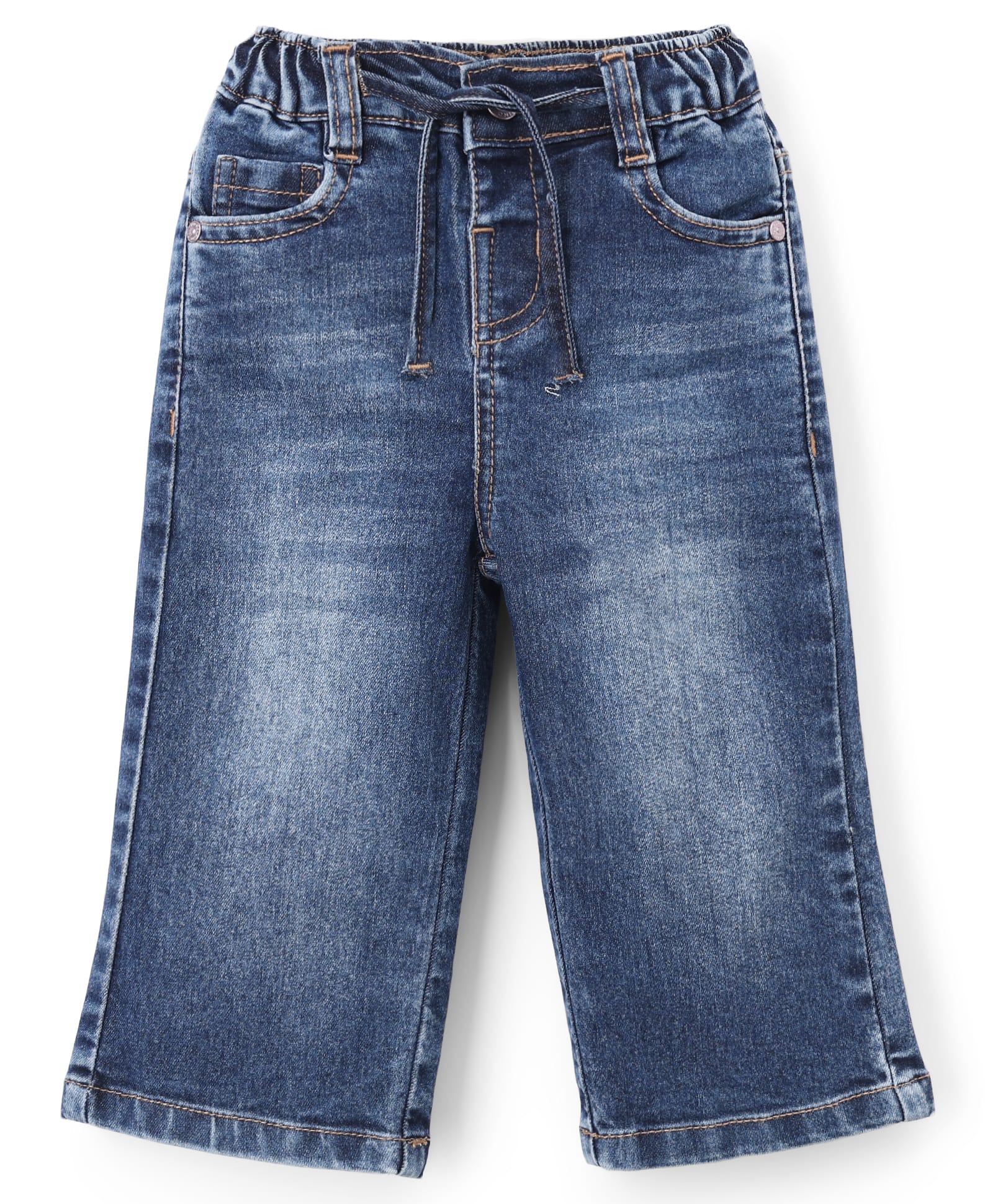 Bonfino Woven Full Length Washed Jeans - Neavy Blue-picture-21