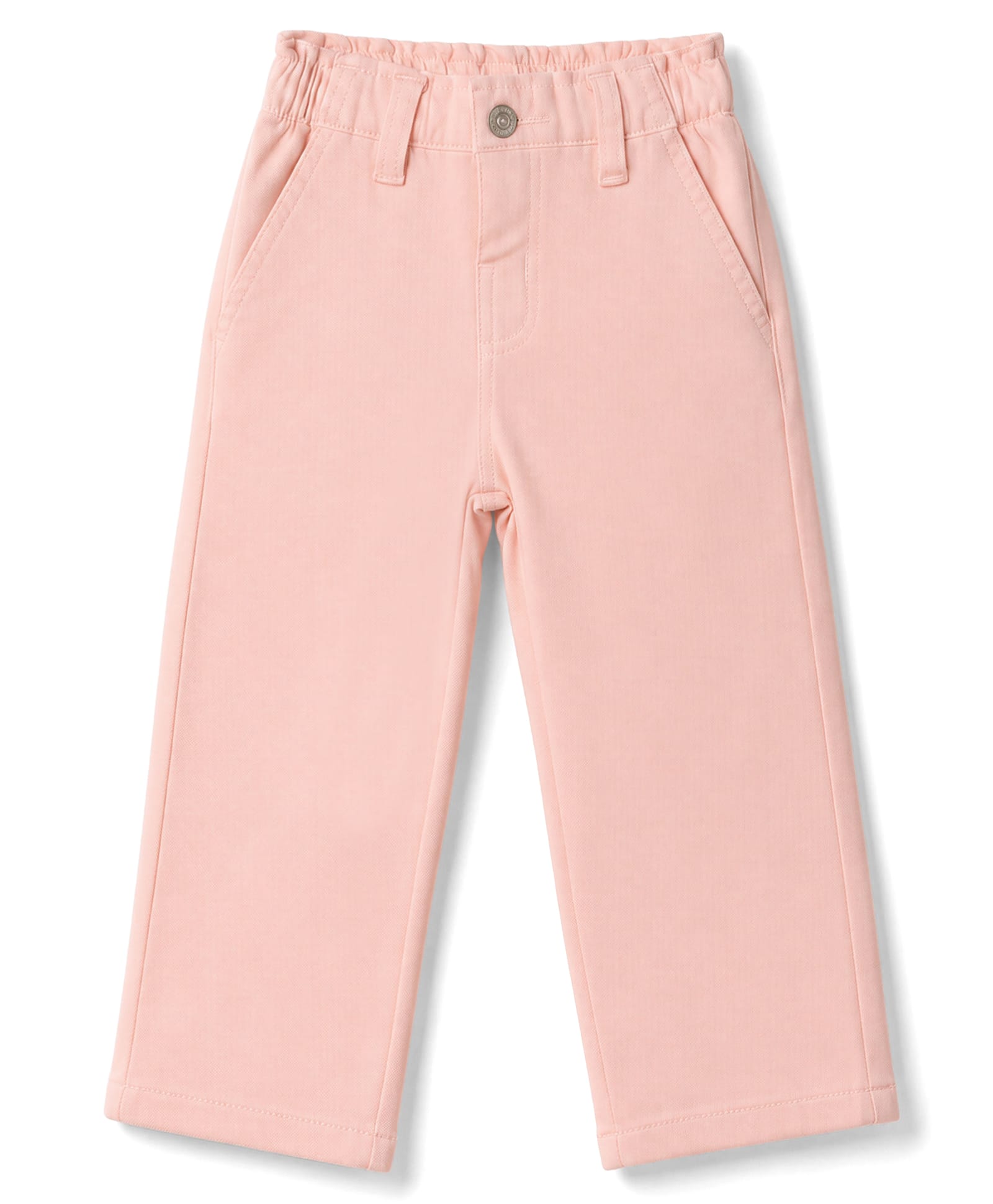 Bonfino Woven Full Length Wide Leg Solid Jeans - Light Pink-picture-8