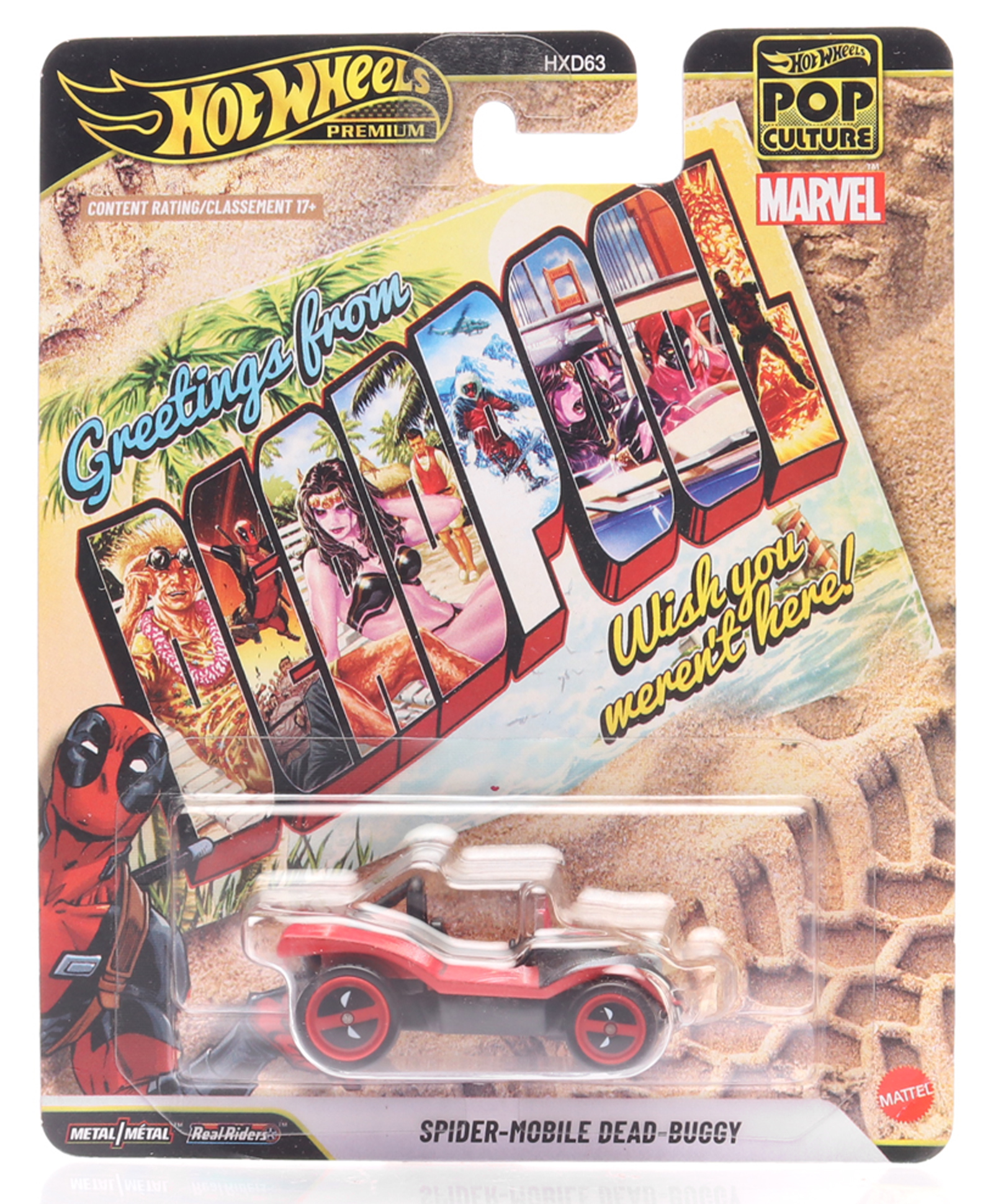 Hot Wheels Greetings From Spider-Mobile Dead-Buggy Die Cast Toy Car -Red & Black-image-46