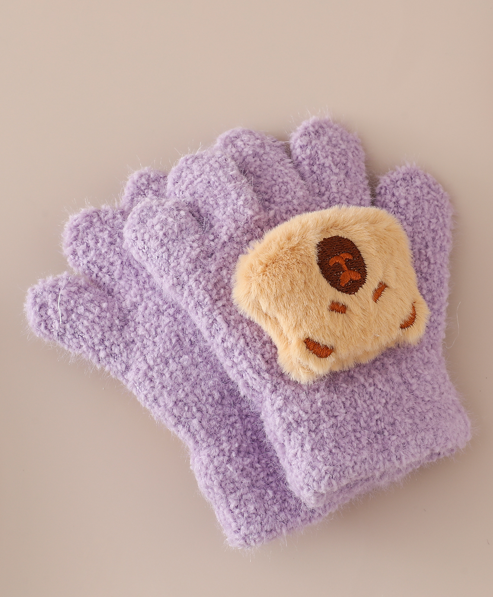 Babyhug Gloves with Bear Applique - Purple