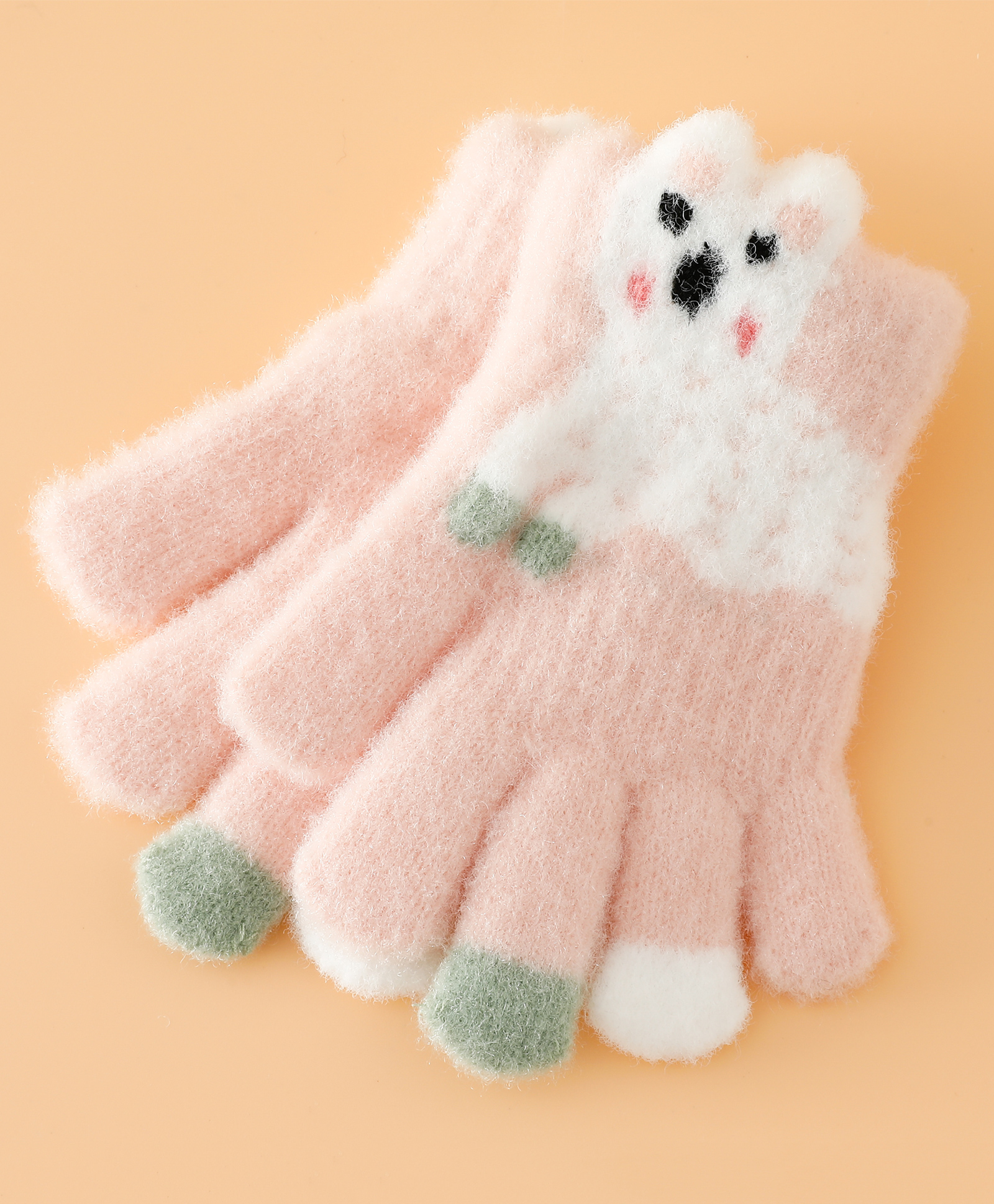 Babyhug Gloves with Dog Applique - Pink