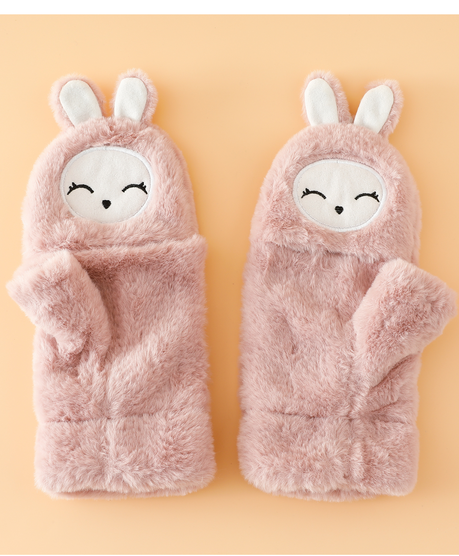 Babyhug Gloves with Rabbit Applique - Pink