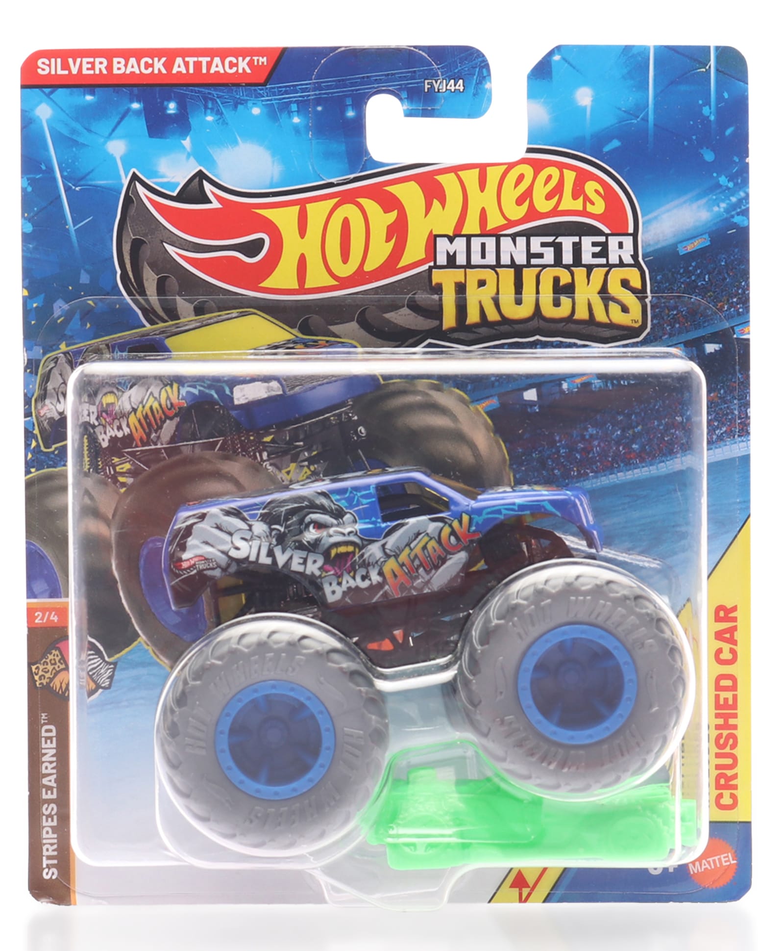 Hot Wheels Die Cast Monster Trucks 2/4 Silver Back Attack Die Cast - Blue & Grey-picture-27
