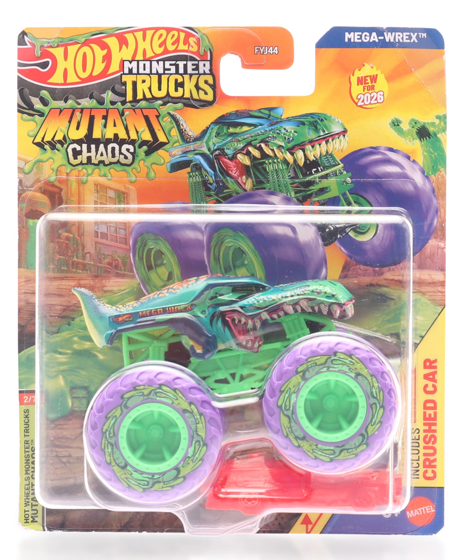 Hot Wheels Die Cast Monster Trucks Mutant Chaos 2/7 Mega Wrex - Green & Purple-picture-37