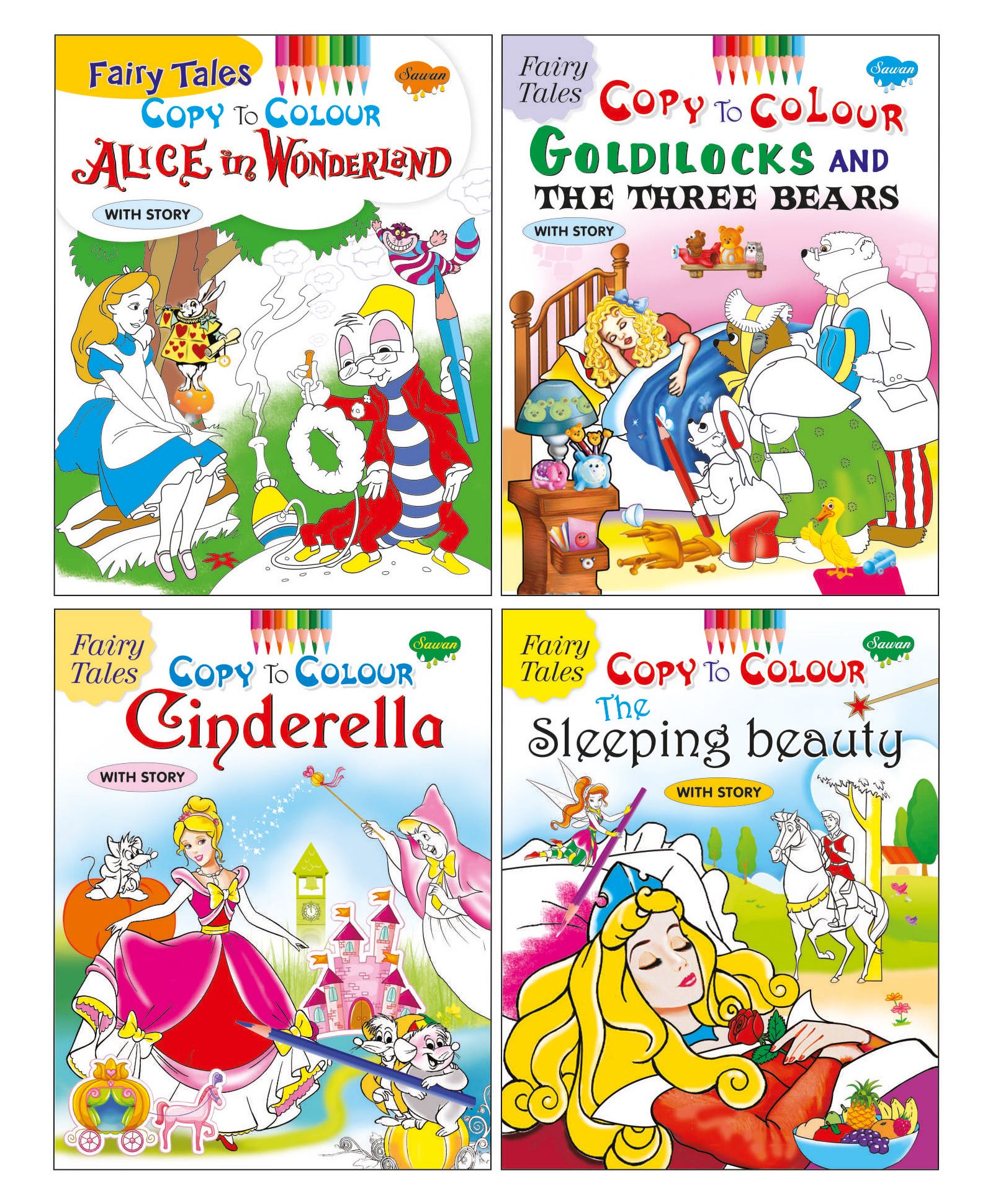 Fairy Tales Copy to Colour Books With Story Pack of 4 - English-image-14