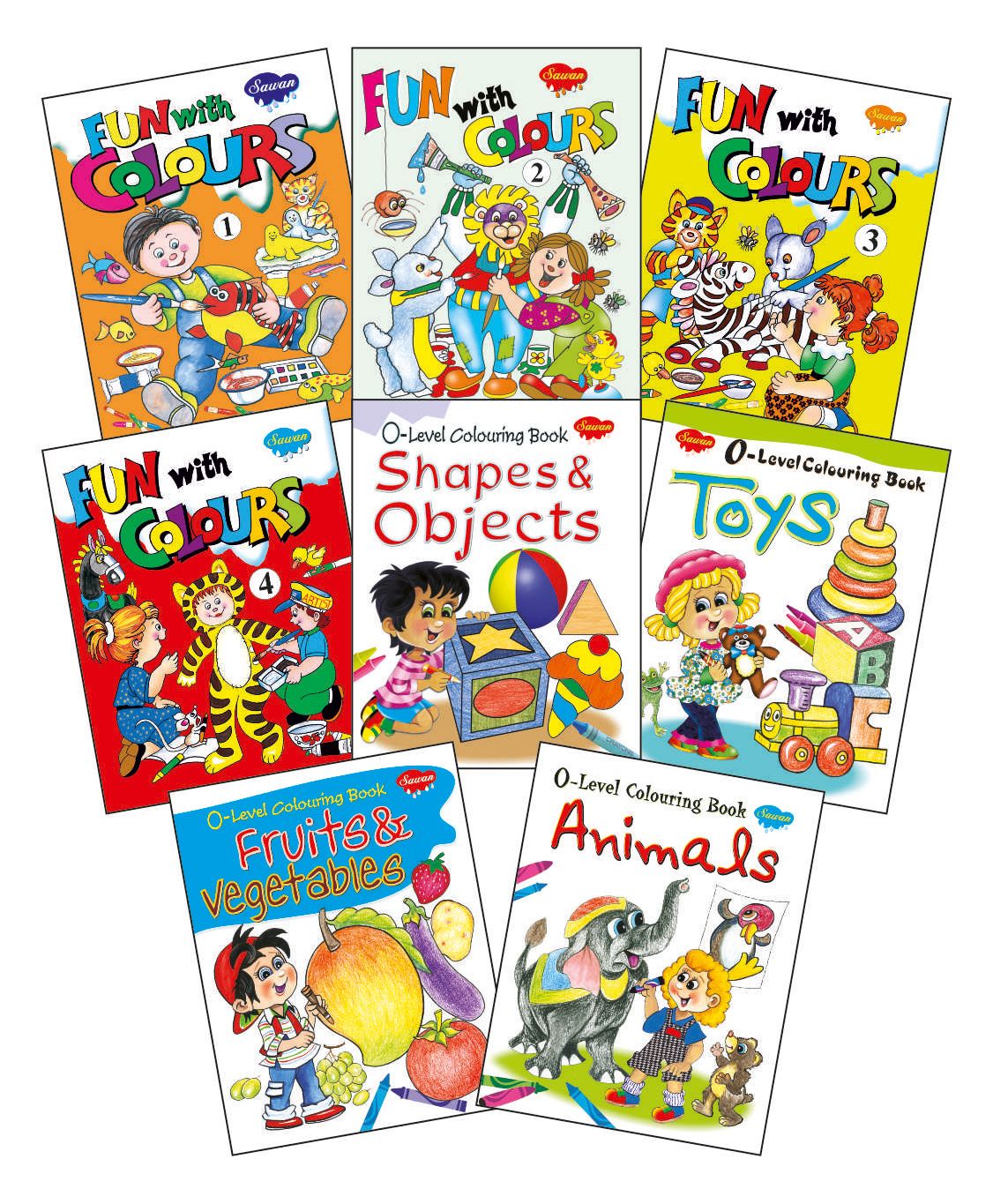 sawan Fun With Colours Colouring Books Set of 8 - English-picture-10
