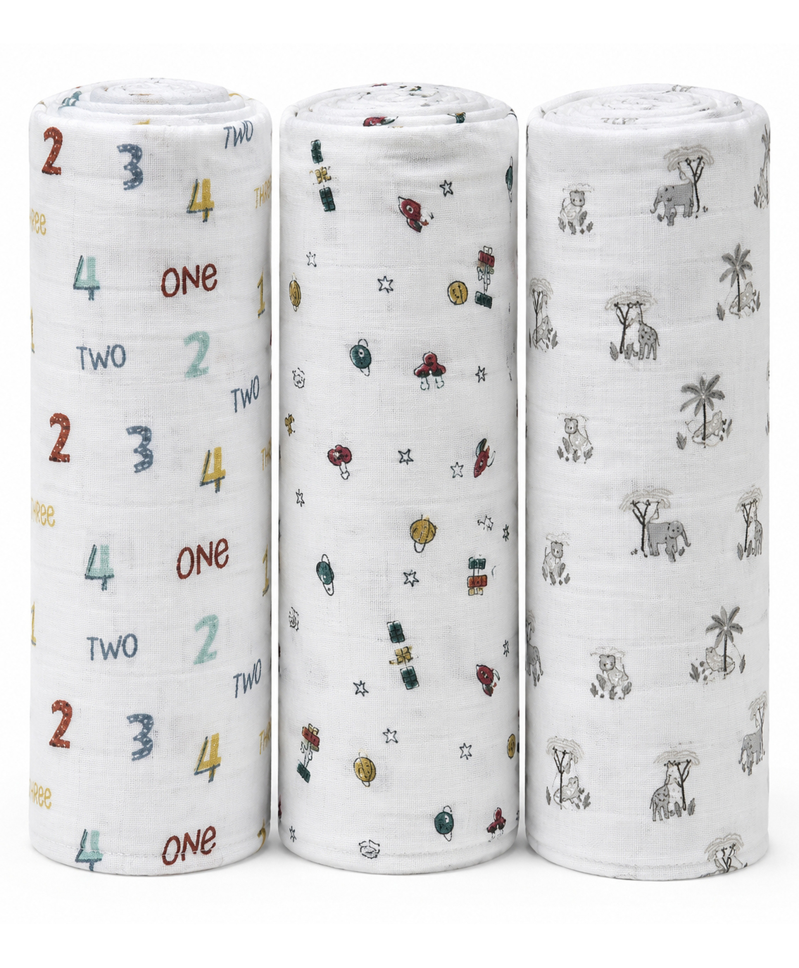 Honor your home 100% Cotton Muslin Multipurpose Swaddle Wraps - Pack of 3-picture-26