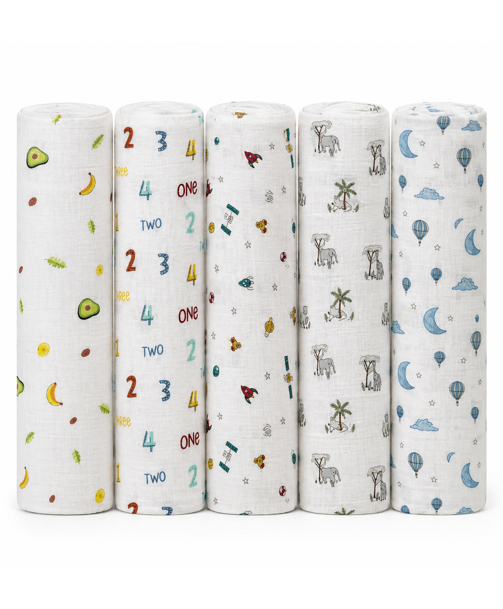 Honor your home 100% Cotton Muslin Multipurpose Swaddle Wraps - Pack of 5-image-27