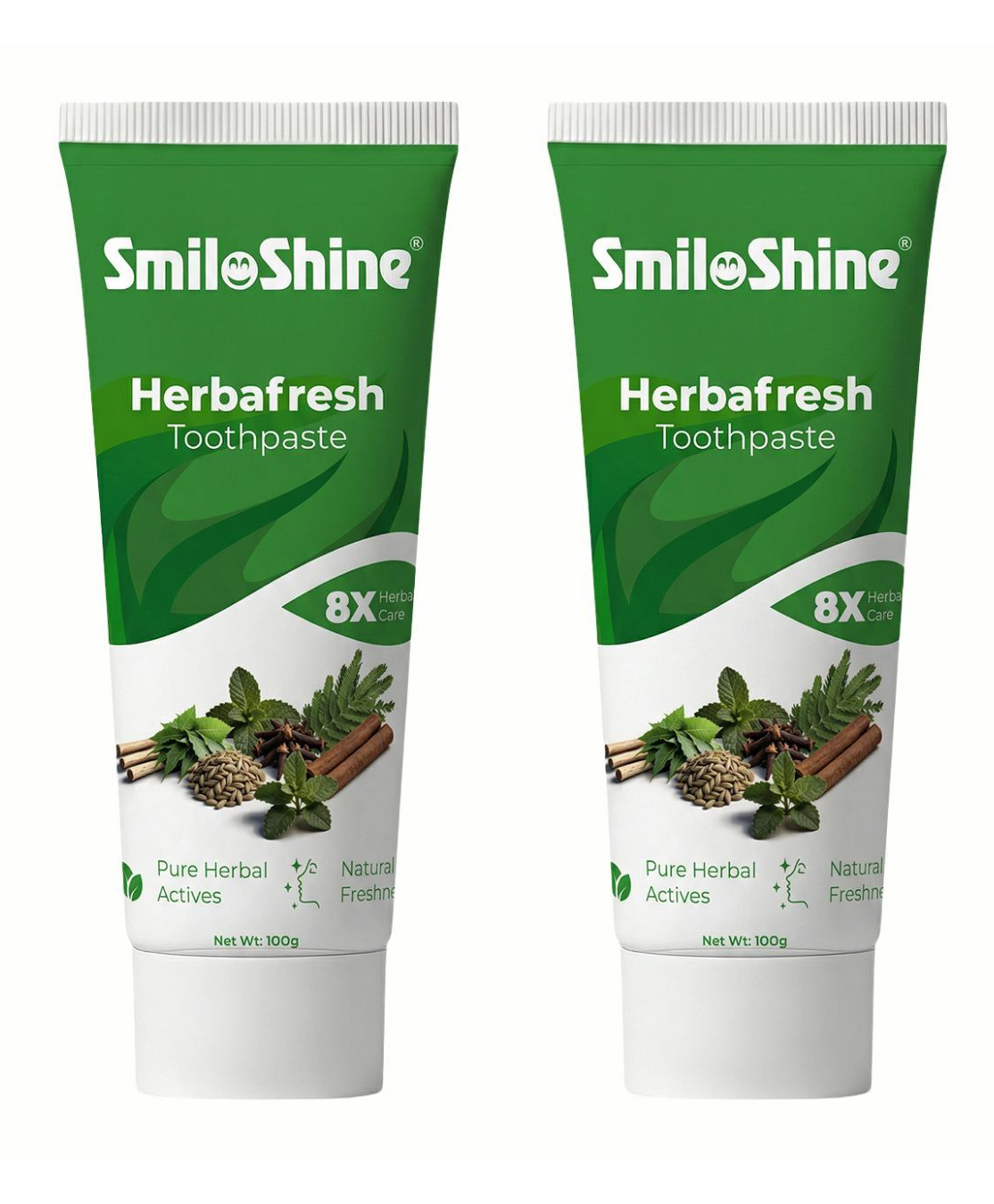 SmiloShine Herbafresh Toothpaste | 8X Herbal Care | Neem, Peppermint & Clove | Pure Herbal Actives | Natural Fresh Breath & Oral Protection | Pack of 2 (100g Each)-picture-26