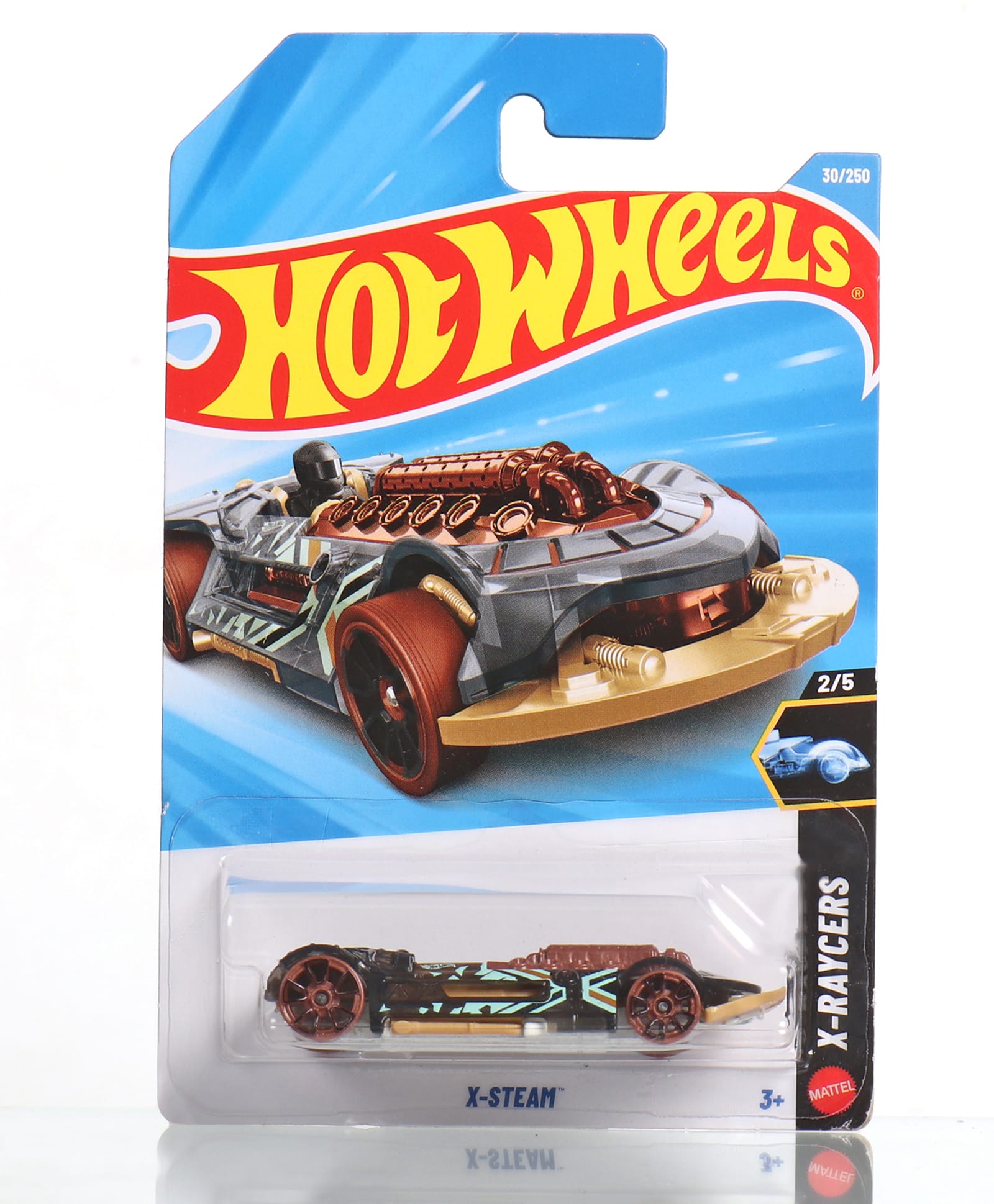 Hot Wheels X-Steam (30/250) Die Cast Free Wheel Toy Car - Brown/Beige-image-43