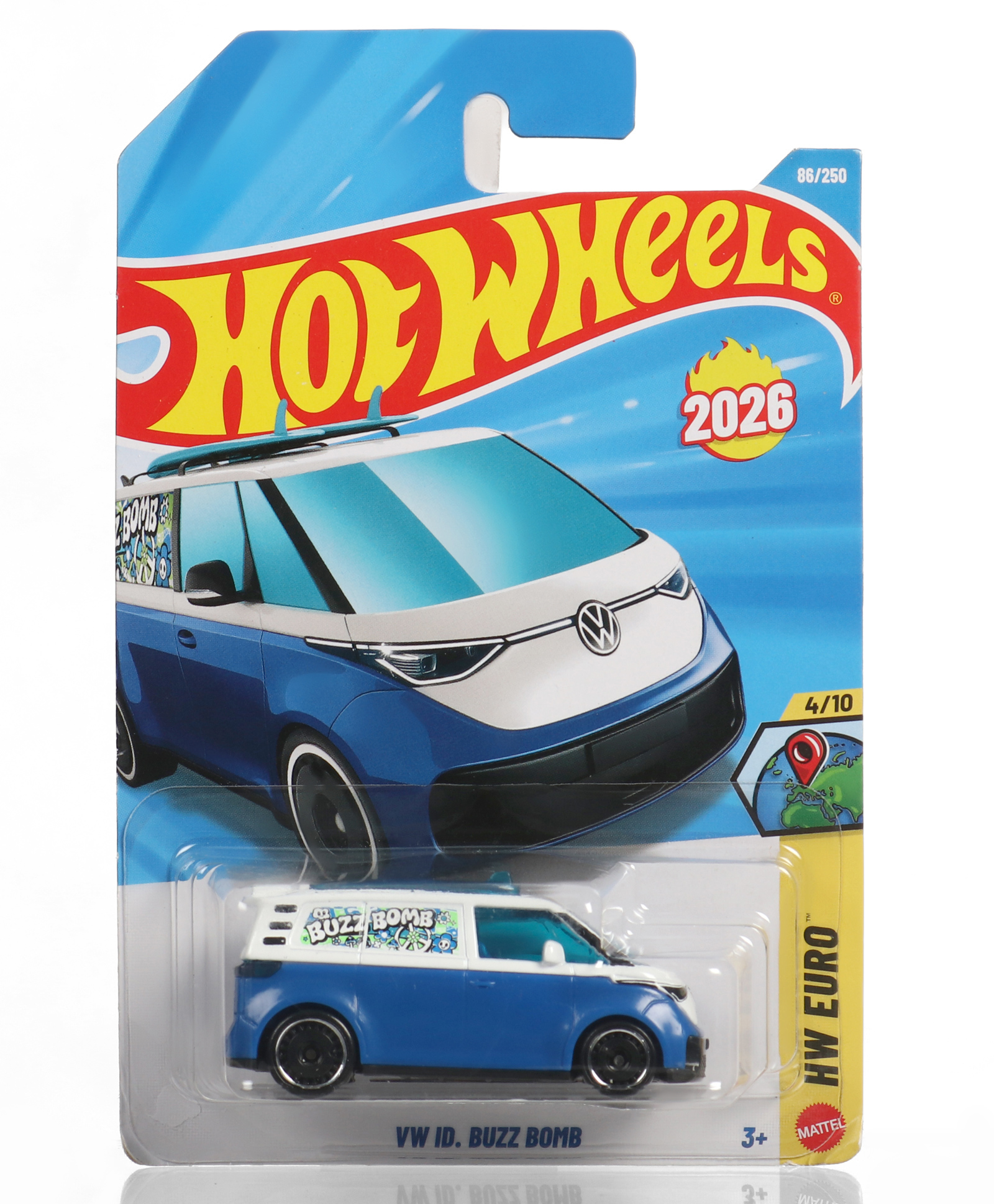 Hot Wheels Free Wheel Die Cast VW ID Buzz Bomb (86/250) Toy Car - Blue/White-picture-56