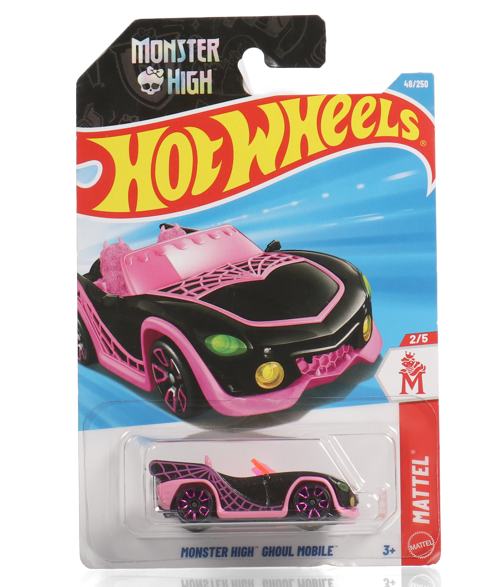 Hot Wheels Free Wheel Die Cast Monster high Ghoul Mobile (48/250) Toy Car - Pink/Black-image-26