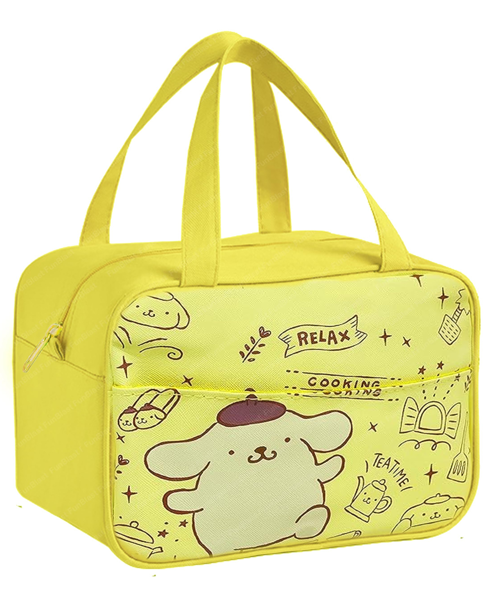 FunBlast Insulated Lunch Bag with Utility Pocket for Girls, Office & Daily Use (Yellow)-image-29