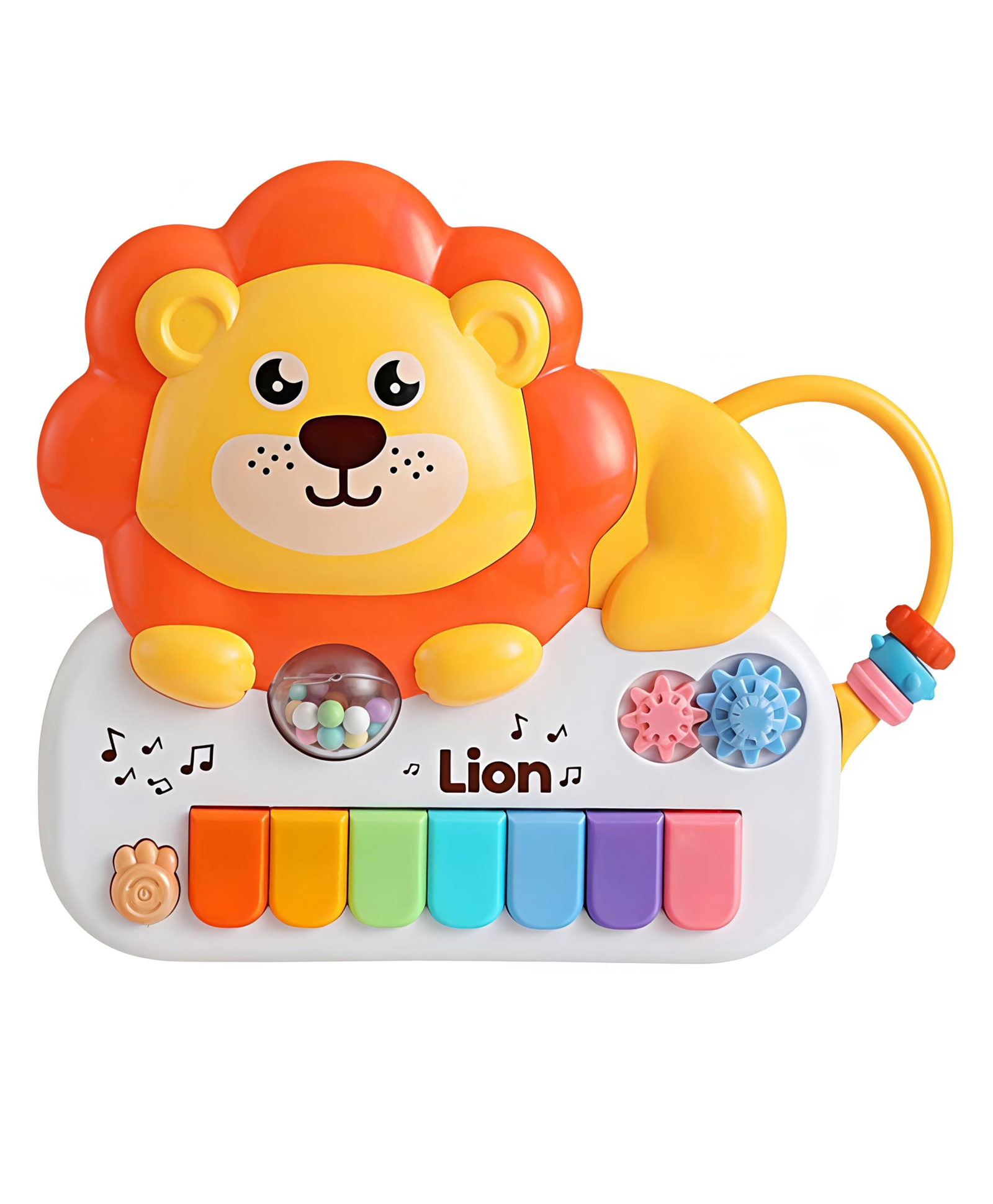 FunBlast Lion Theme Piano Musical Keyboard Toys with Lights for Kids Pack of 1 (Yellow)-image-32