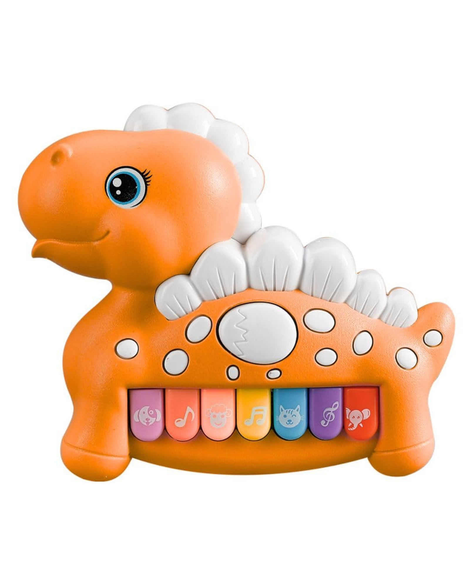 FunBlast Dinosaur Theme Piano Musical Keyboard Toys with Lights for Kids Pack of 1 (Orange)-image-15