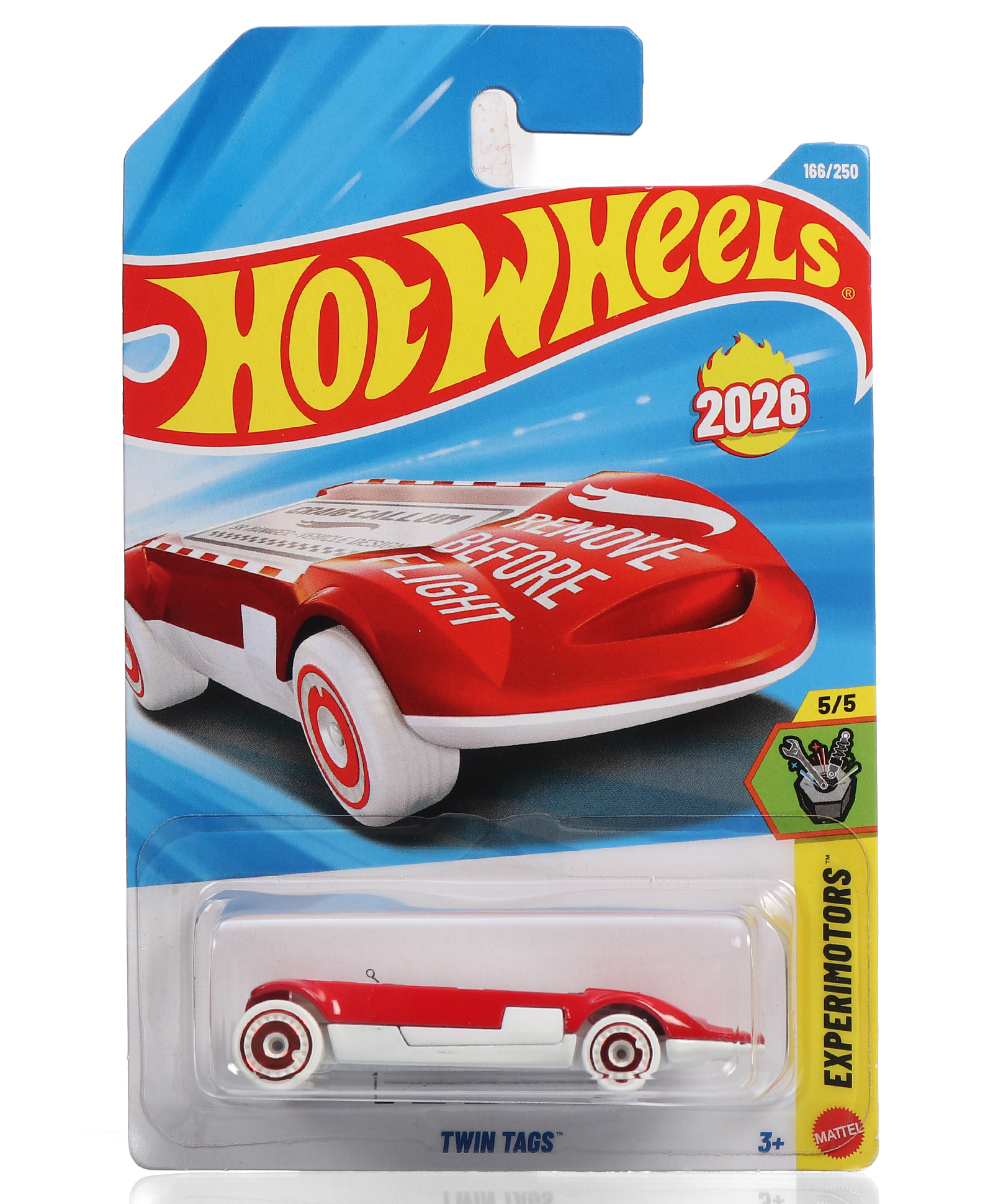 Hot Wheels Twin Tags (166/250) Die Cast Toy Car - Red & White-image-16