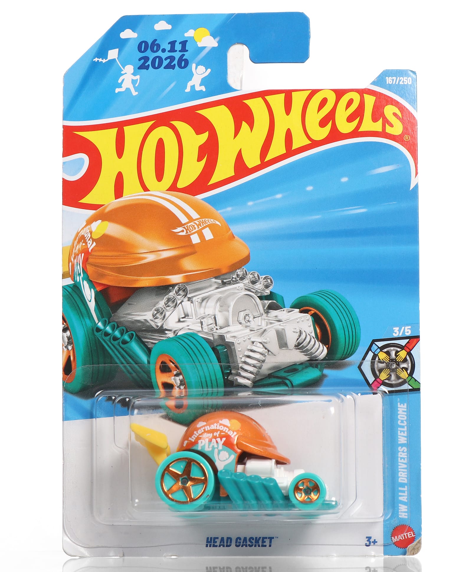 Hot Wheels Head Gasket (167/250) Die Cast Free Wheel Toy Car - Orange & Blue-picture-35