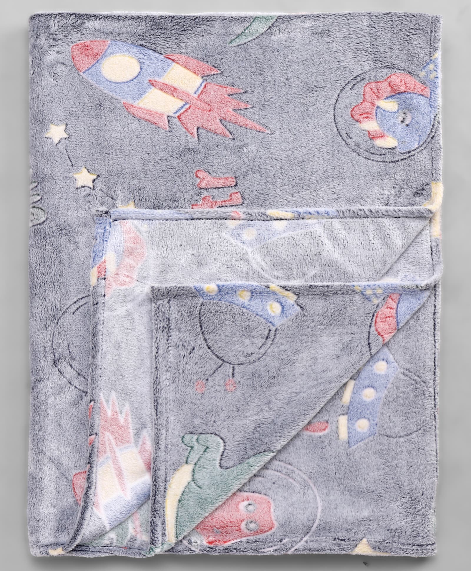 Babyhug Glow in the Dark Blanket Dino in Space Theme - Grey| Soft Microfiber Polyester| Skin Friendly| Lightweight & Cozy| Machine Washable| Ideal for Bedtime, Travel & Gifting| Newborn & Toddler-image-18
