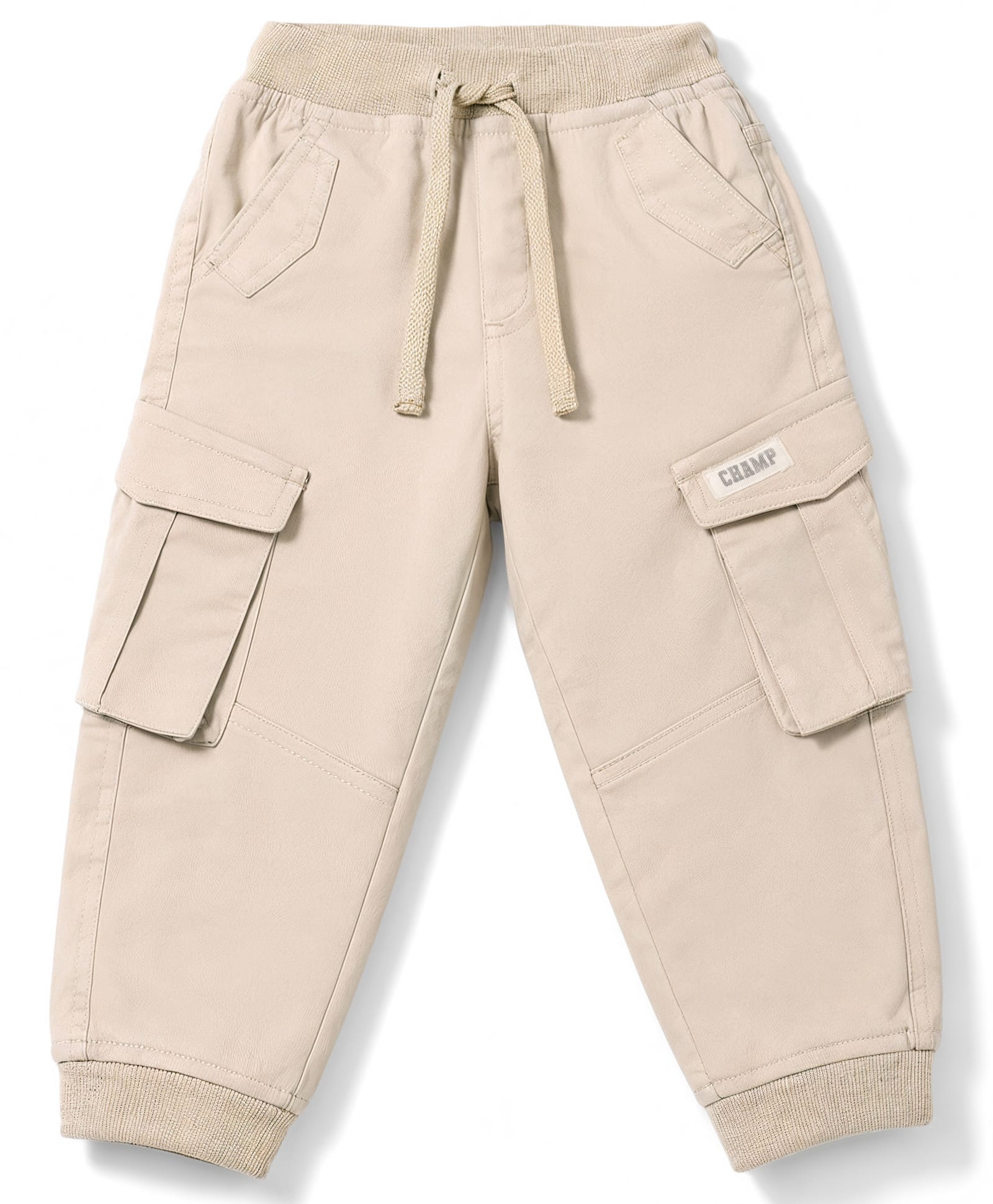 Babyhug Twill Woven Full Length Solid Color Trousers with Cargo Pockets - Khaki-picture-11