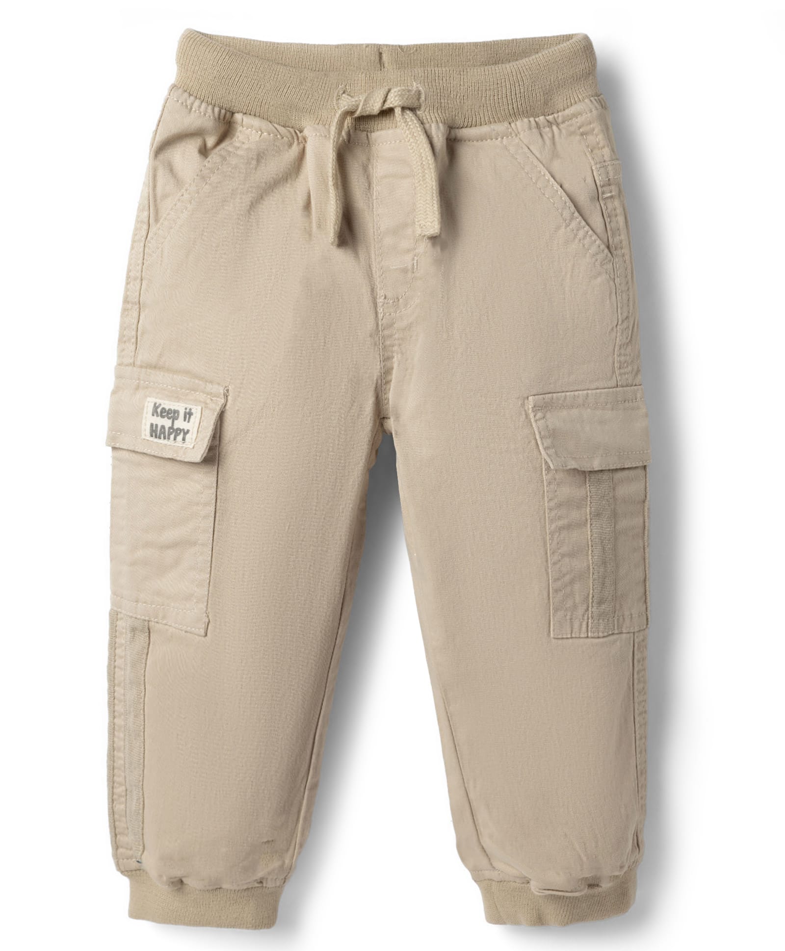 Babyhug Twill Woven Full Length Trousers with Stretch, Patch & Pockets - Beige-picture-27