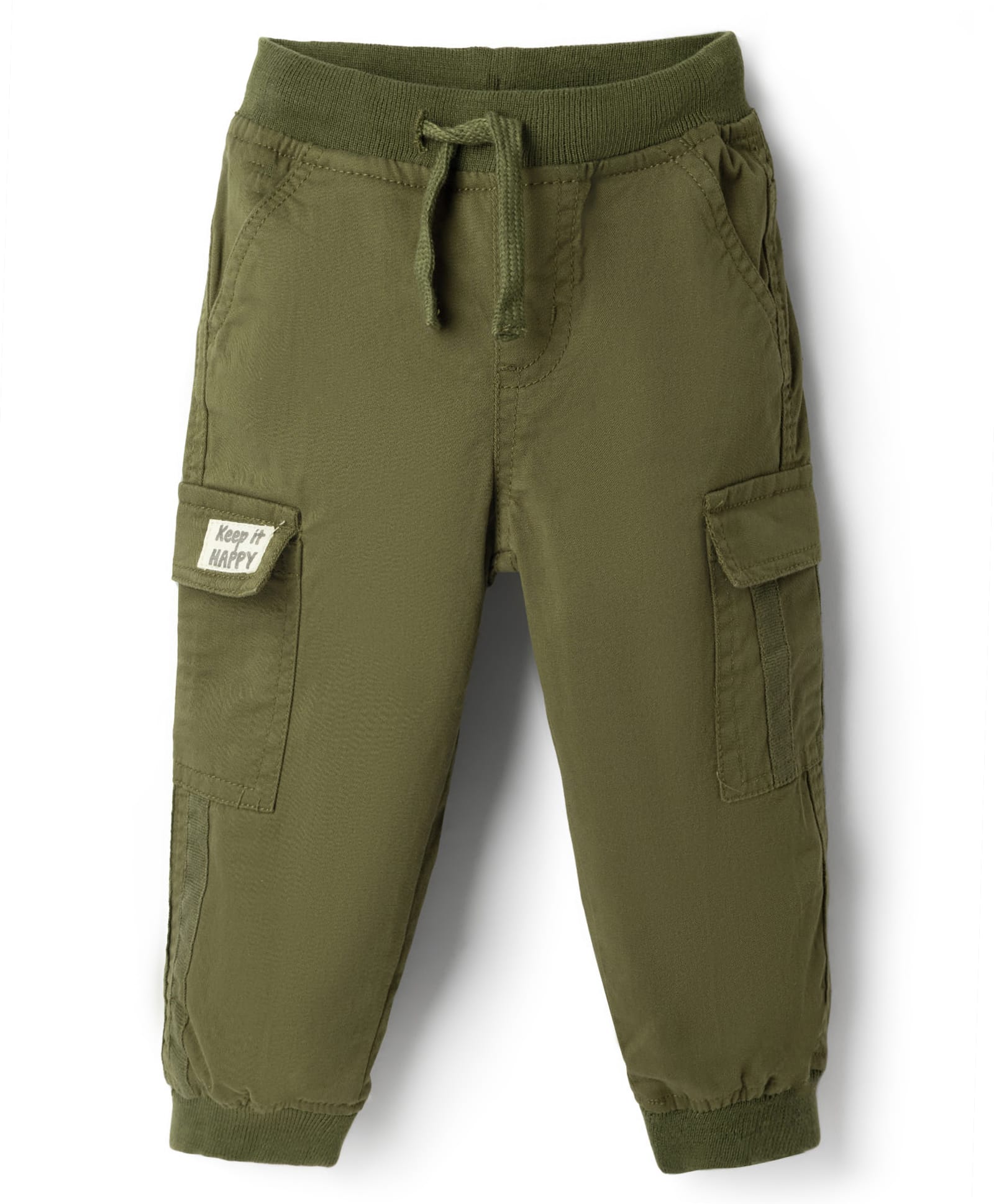 Babyhug Twill Woven Full Length Trousers with Stretch, Patch & Pockets - Olive Green-picture-16