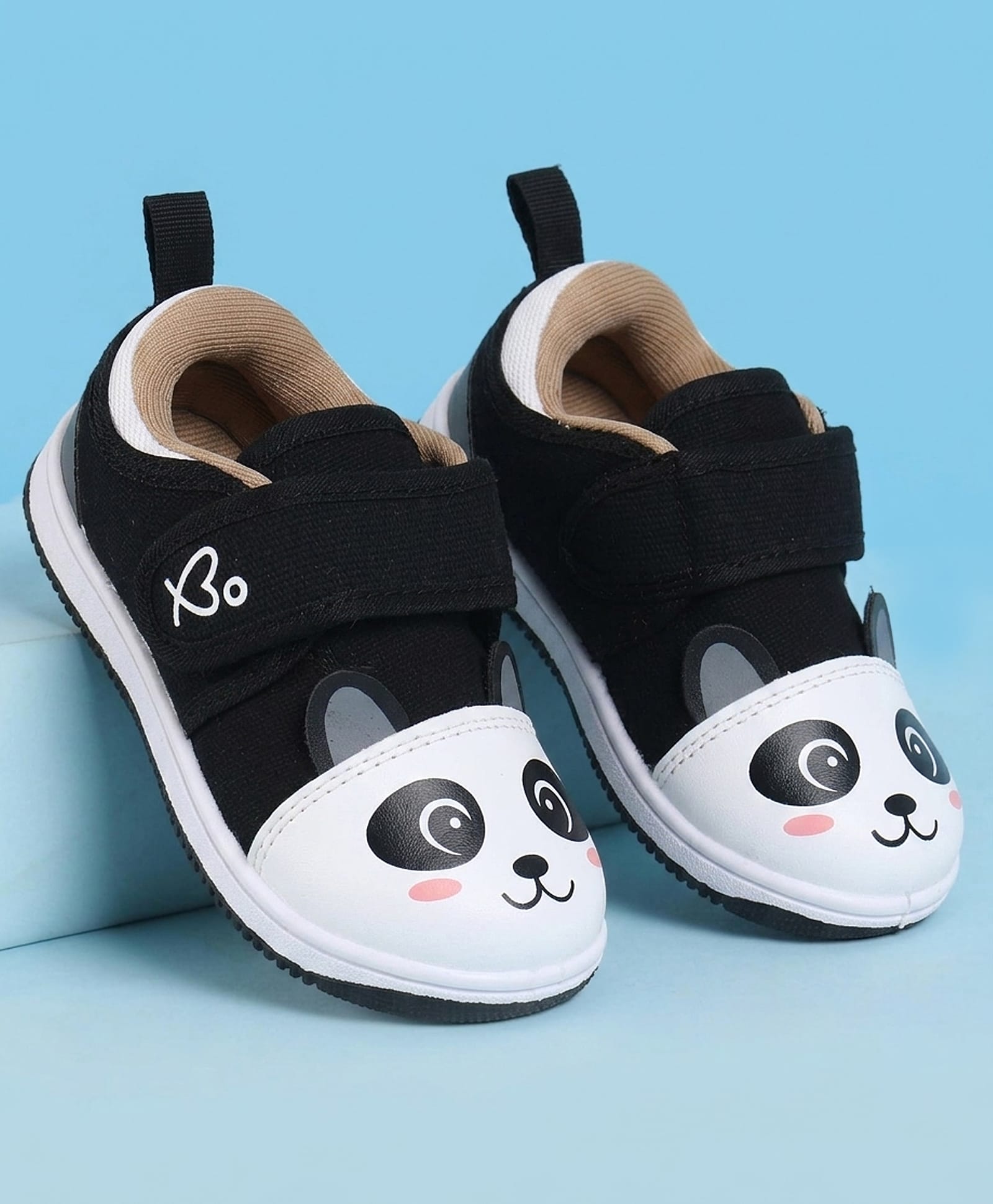 Babyoye Velcro Closure Casual Shoes With Panda Print - Black-picture-12